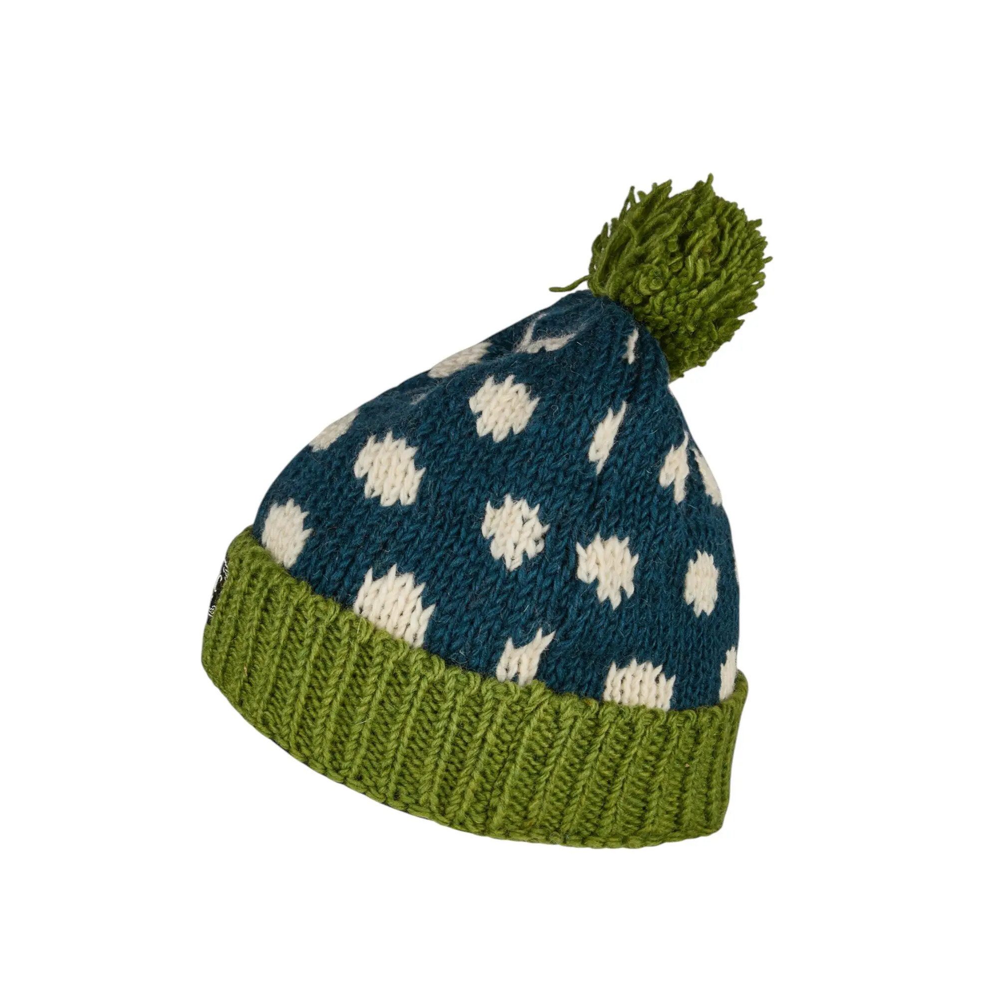 THC Natural Line Bommelmütze THC Schafwoll Pudelmütze 842 gepunktet (1 Stück, 1-St., 1 Stück) Innenfutter: Fleece