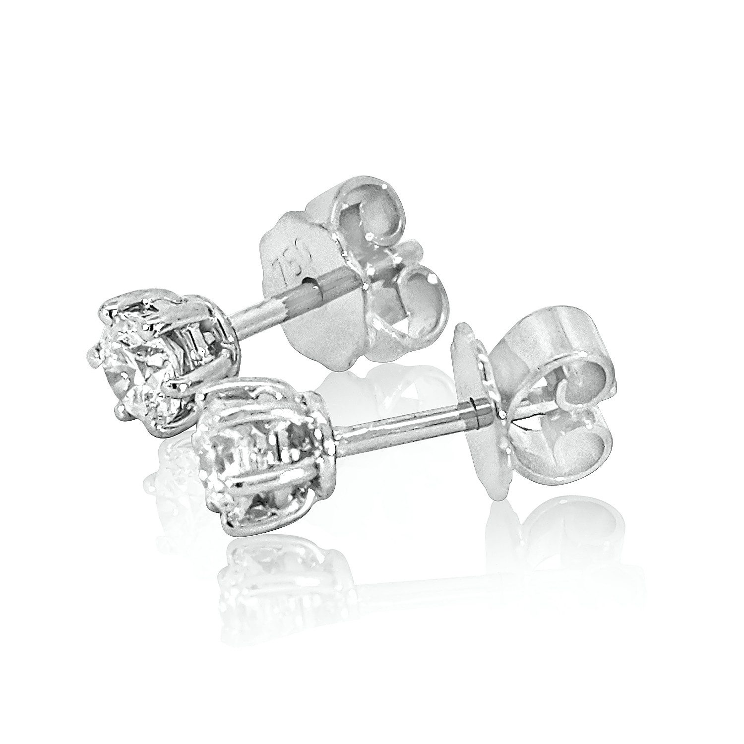 Paar Ohrstecker Ohrstecker 750 Weißgold mit 2 Diamanten Lupenrein (IF) feines weiß (F)