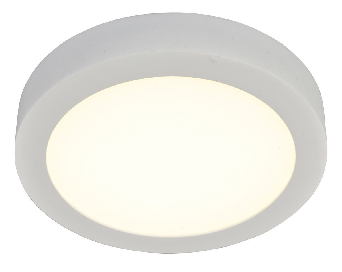 Silber Ø24cm 1x 3000K LED näve Warmweiß 1006lm Deckenleuchte 15W Aufbauleuchte Dimmbar