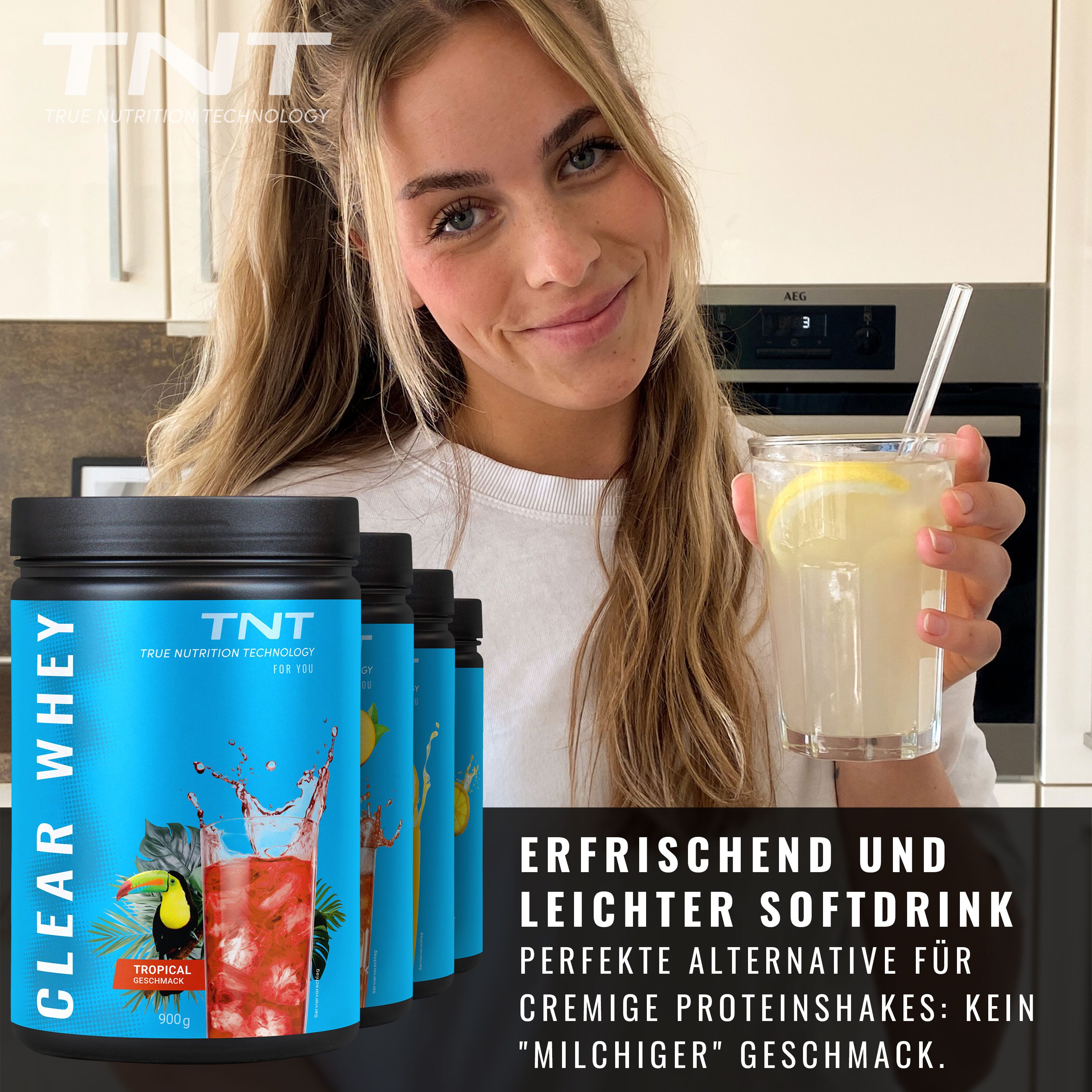 TNT (True Nutrition Technology) Clear Whey - High Protein Proteinpulver als Erfrischungsgetränk Pulver