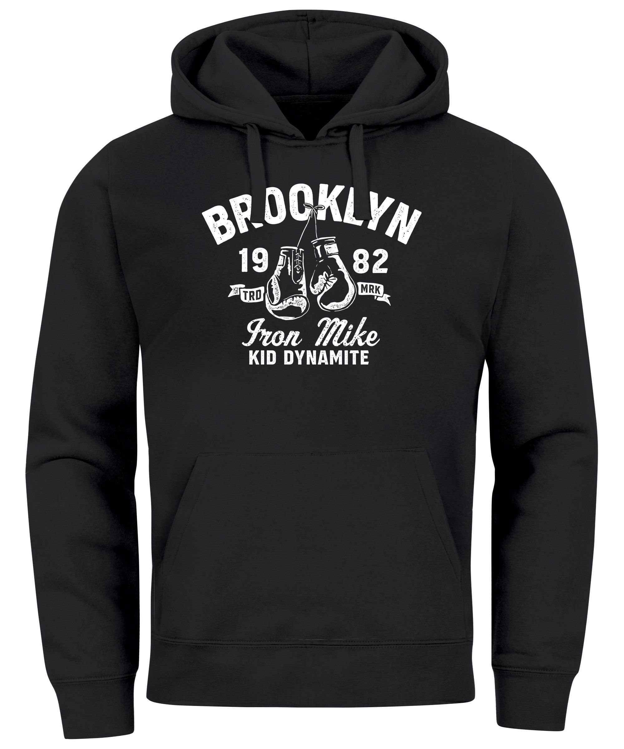 Neverless Hoodie Hoodie Herren Boxen Iron Mike Brooklyn Retro Design Print