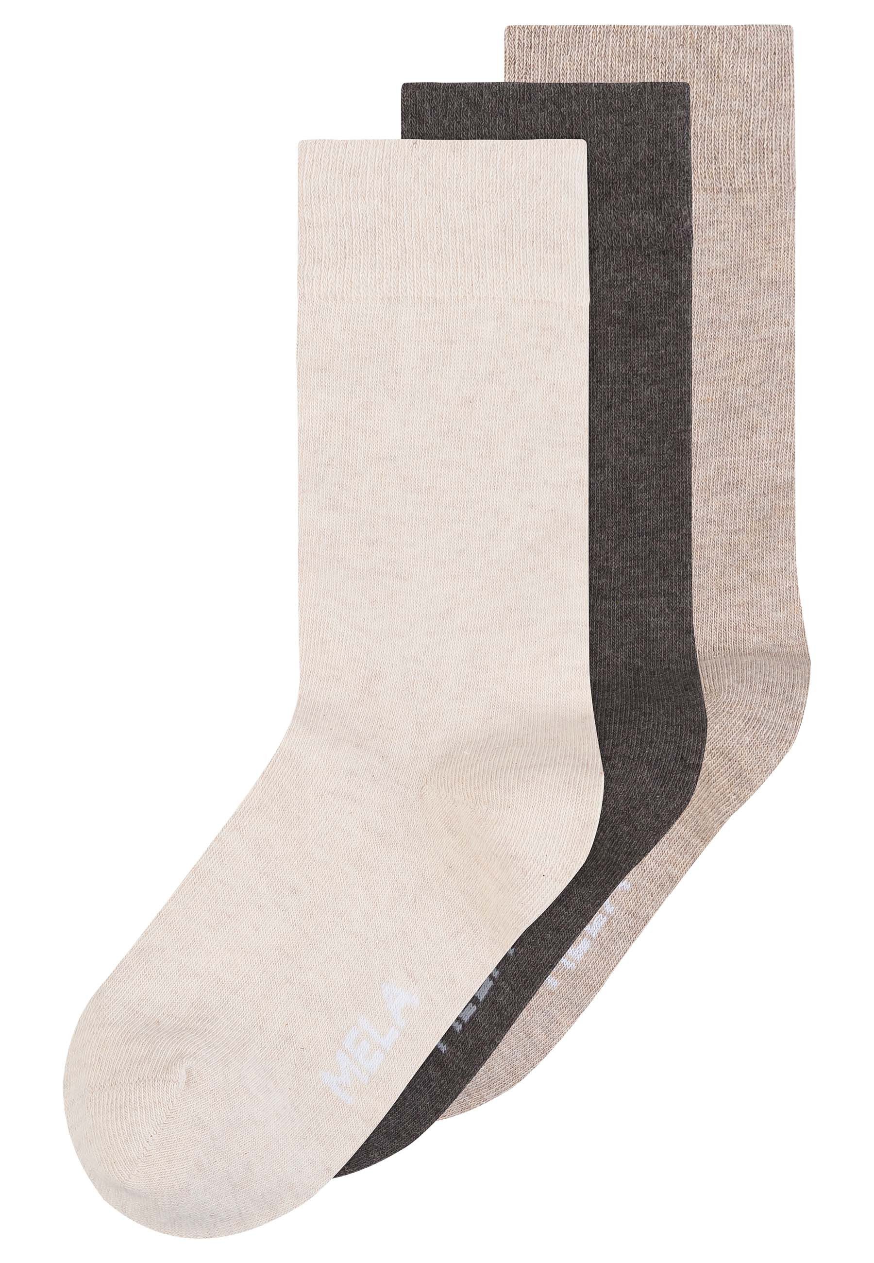 MELA Socken Basic Socken 3 Paare Ohne Polyester & Polyamid. Das Elasthan ist komplett abbaubar.