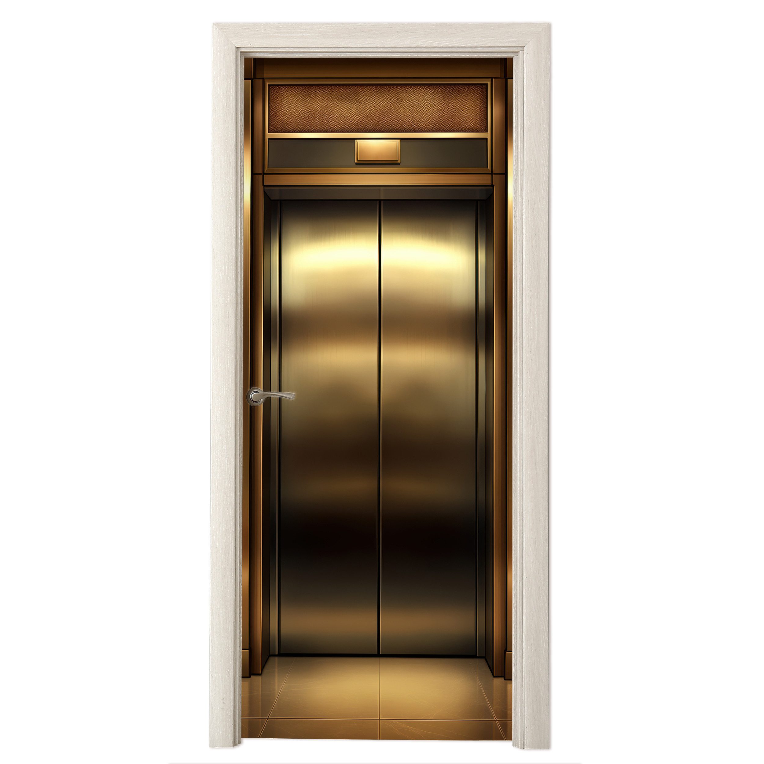 MuchoWow Türtapete Aufzugstür - Gold - Modern, Matt, bedruckt, (1 St), Selb günstig online kaufen