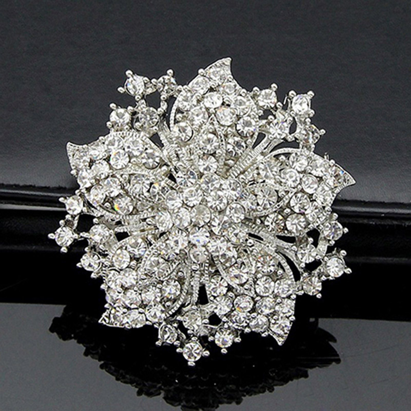 Rutaqian Brosche Brosche Pin, Kristall Vintage inspirierte Braut Blume Brosche Corsage