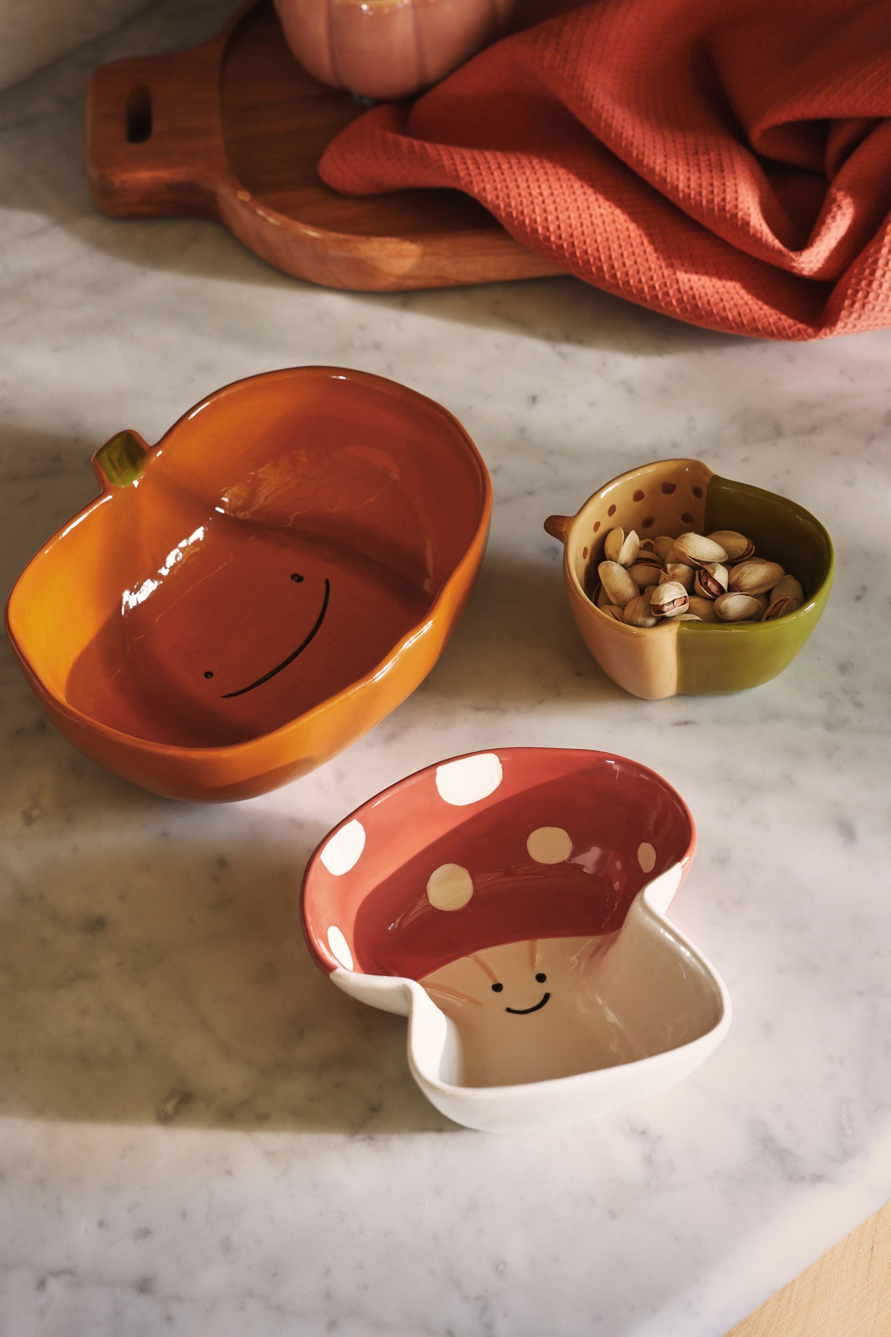Next Snackschale Kürbis und Freunde Миски для закусок, 3er-Set, Steingut, (3-tlg)