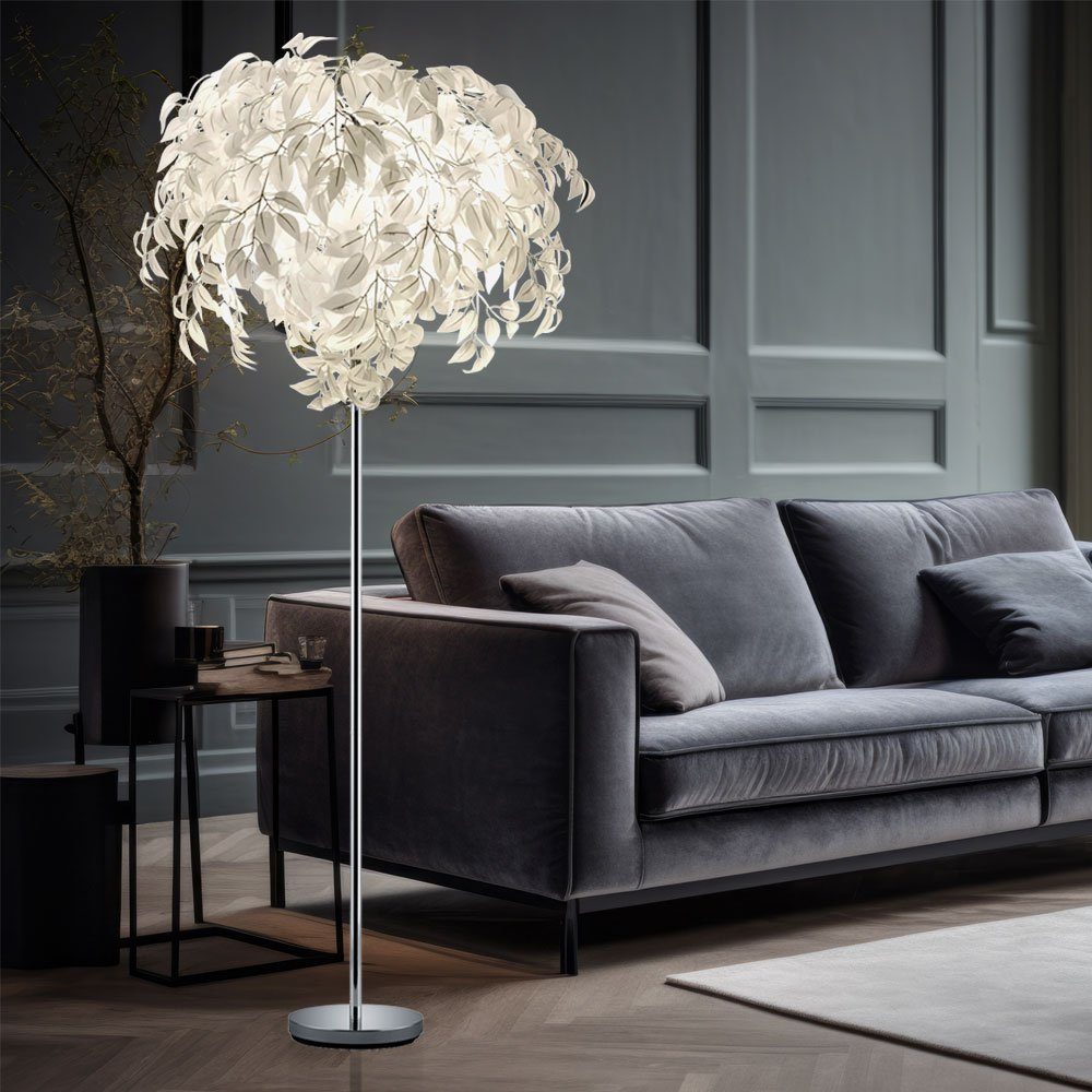 Reality Leuchten LED Stehlampe, Leuchtmittel inklusive, Warmweiß, Lampe Blätter Steh Leuchte Fußschalter Beleuchtung im Set