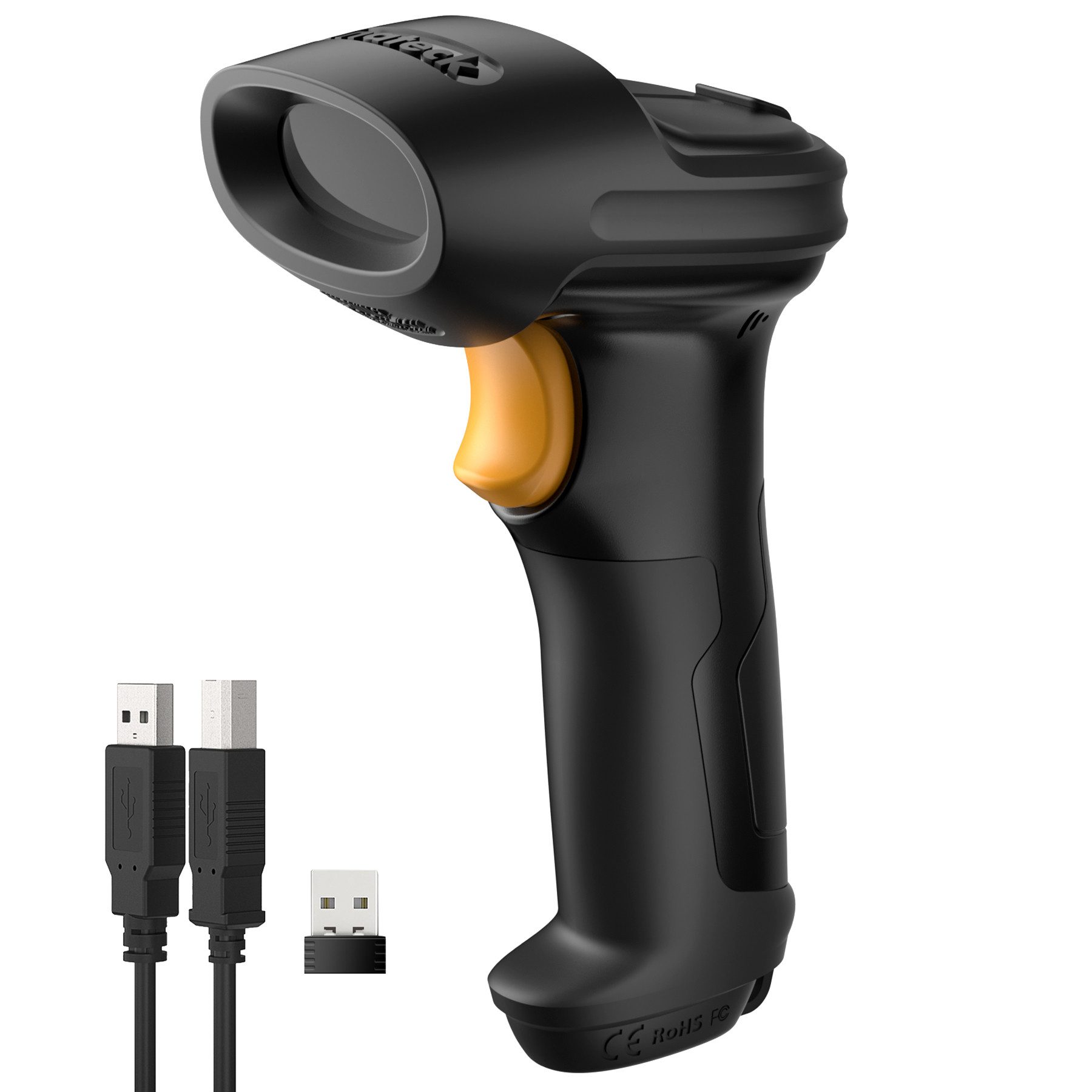 Inateck Barcode Scanner 2D Bluetooth, Kabellose QR Code Scanner Handscanner, (1 Ladung 180 Tage Standby)