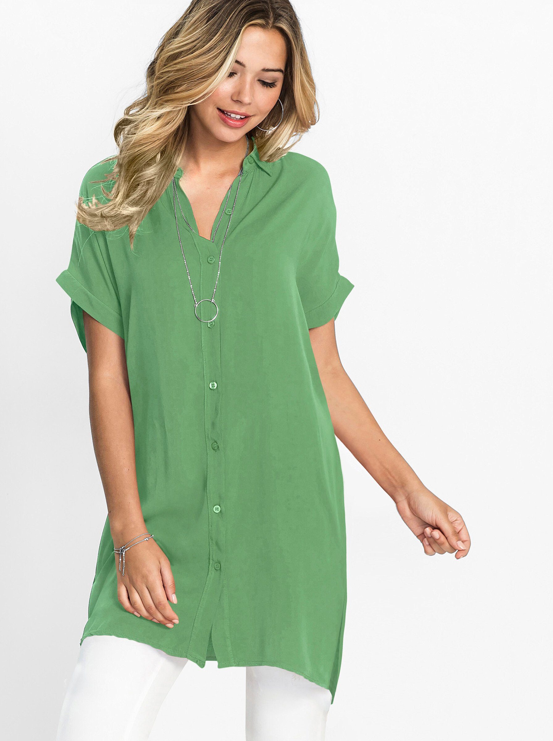 Witt Klassische Bluse Longbluse Kurzarm
