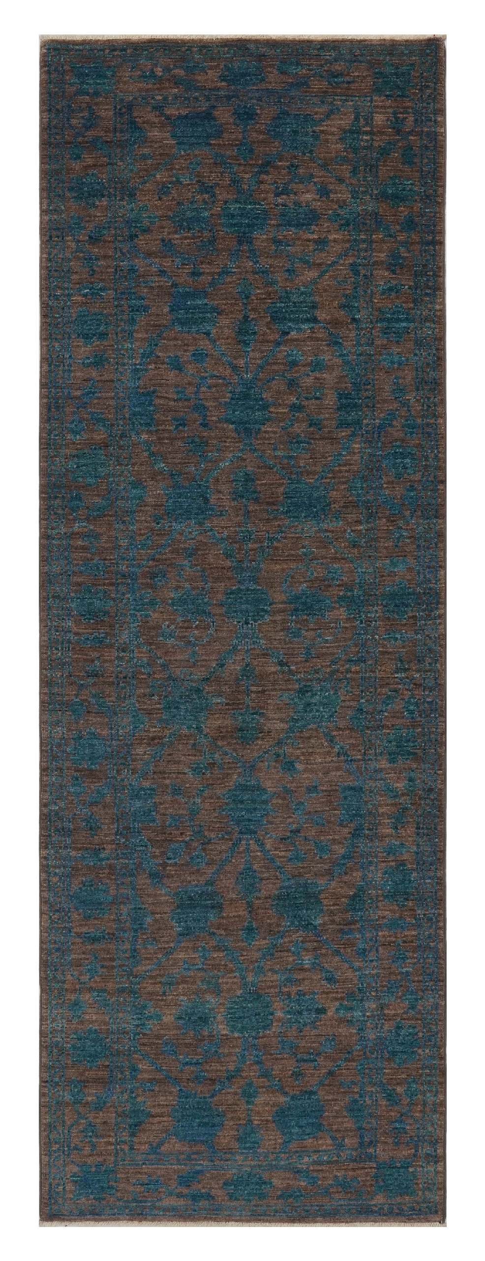 CABBEL Orientteppich 239x80 cm Farahan Braun Schurwolle Handgeknüpft Klassisch Unikat, Läufer, Höhe: 7 mm, 100% Schurwolle – weich, pflegeleicht, solide Knüpfdichte