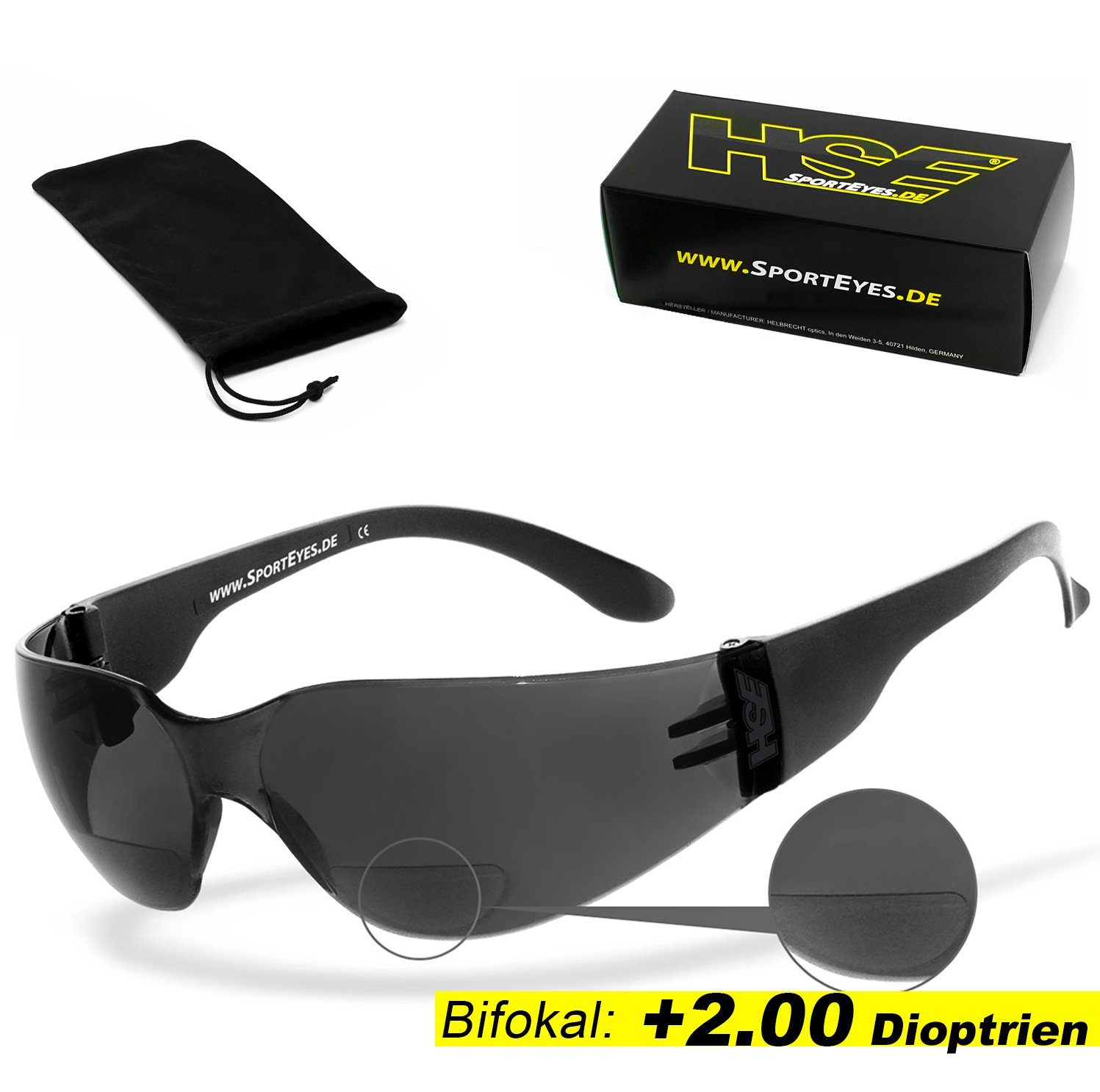 HSE - SportEyes Sportbrille »SPRINTER 2.3«, Leseteil (1 bis +3 Dioptrien)
