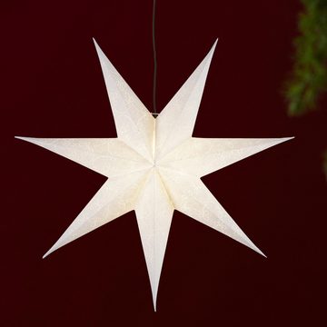 STAR TRADING LED Dekolicht Papierstern Decorus, handgeschöpftes Papier, weiß, Ø 63cm, Papierstern Decorus, handgeschöpftes Papier, weiß, Ø 63cm