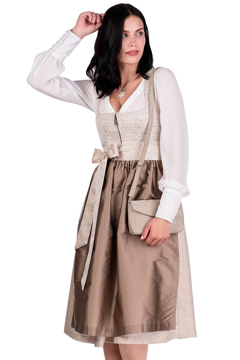 MarJo Dirndl Midi Dirndl 2tlg. - BIEBELRIED - taupe light günstig online kaufen