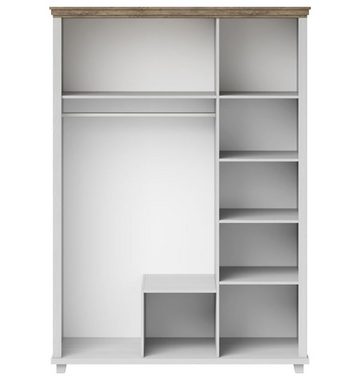 Helvetia Kleiderschrank Elda (Evora, 1-St., 1-teilig) 154cm abisko ash / eiche lefkas 3-türig mit 1 Spiegel