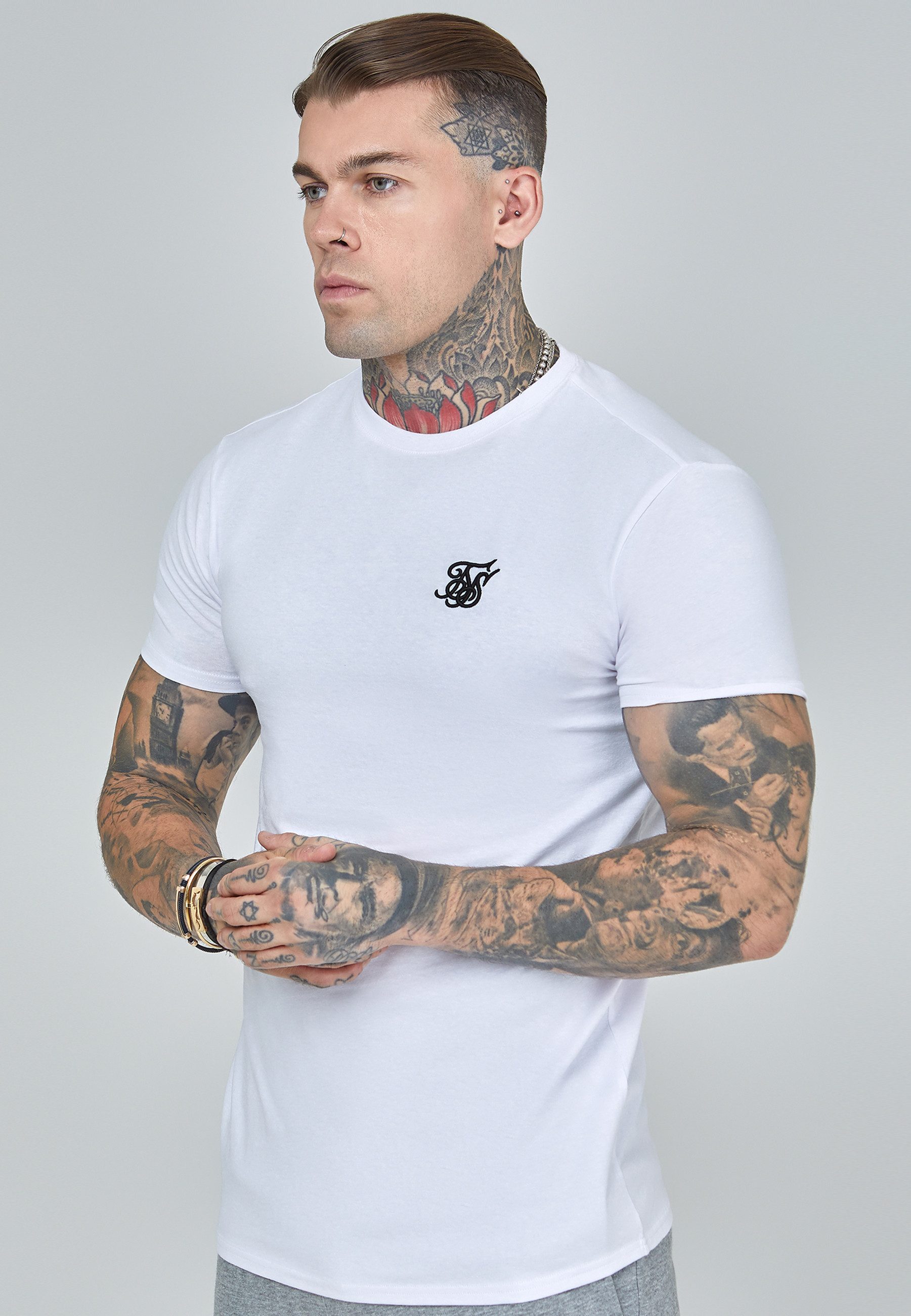 Siksilk T-Shirt SikSilk Herren Weißes Essentials T-Shirt günstig online kaufen