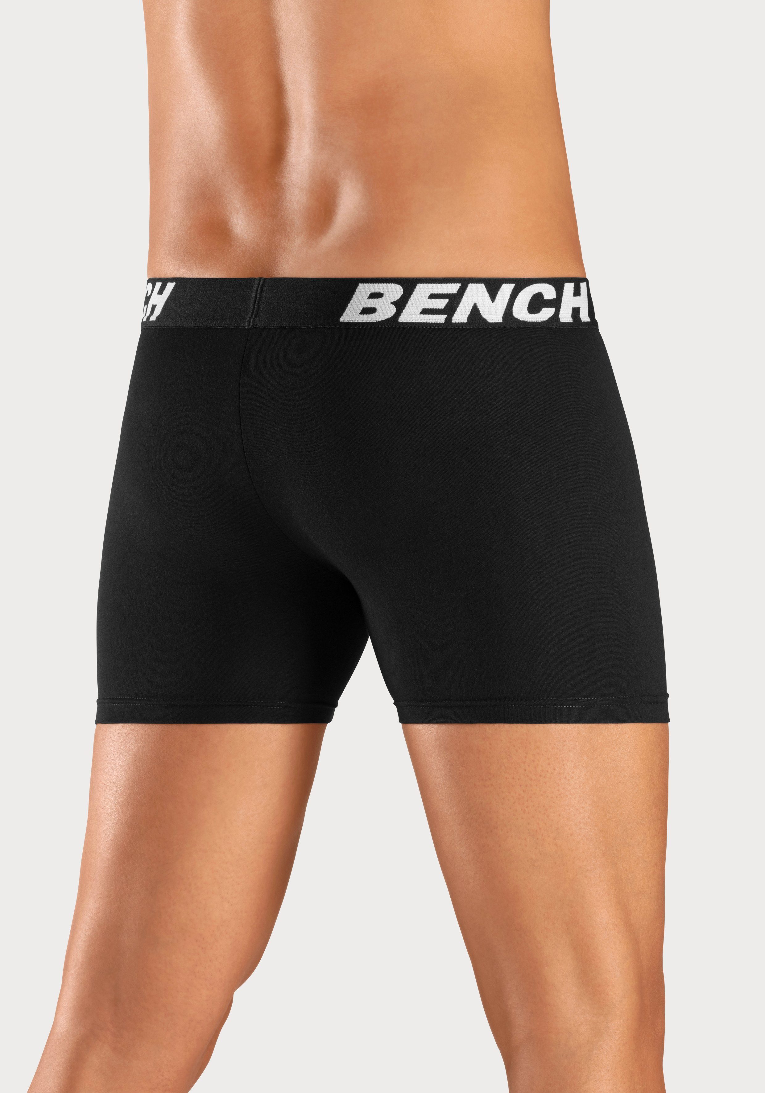 Bench. Boxer Boxershorts für Herren (Packung, 4-St) Unterhose mit längerer Beinform aus Baumwollmischung