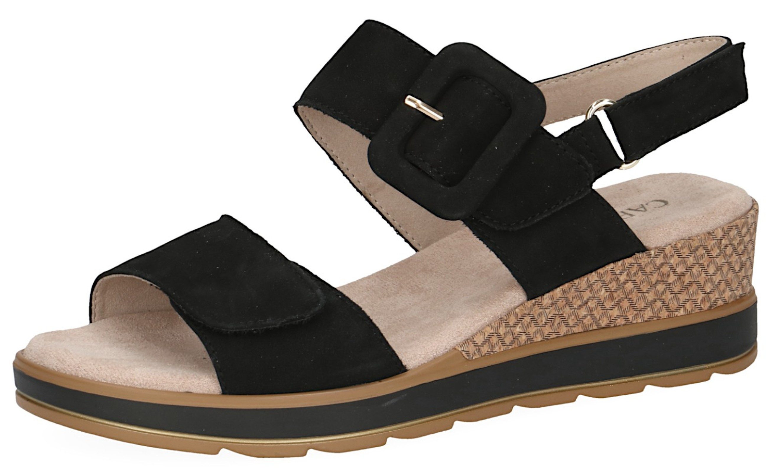 Caprice 9-28753-42 008 Black Nubuc Sandale günstig online kaufen