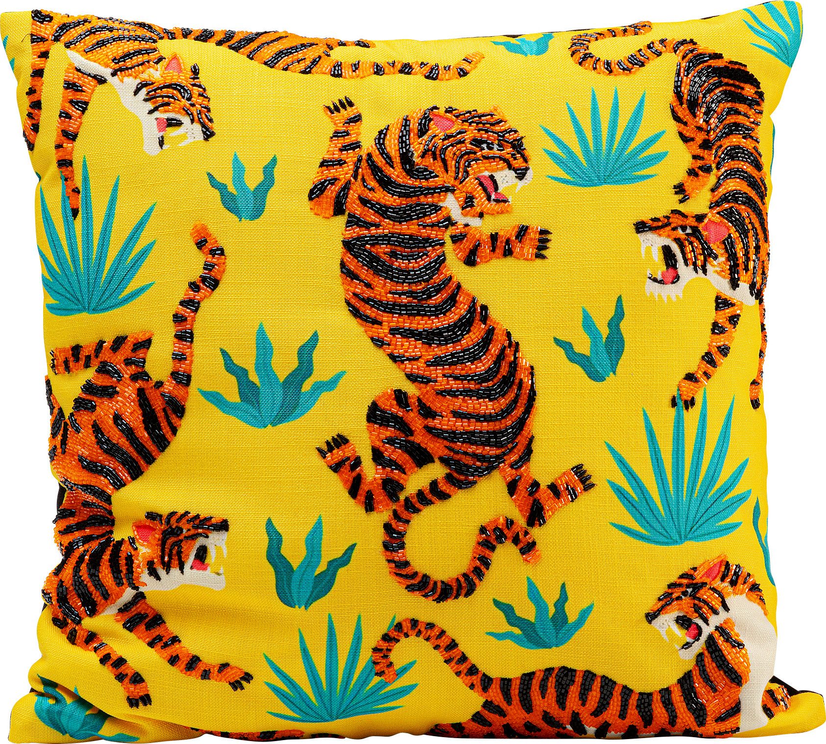 Kare Design Dekokissen Tiger Love, Kissenhülle mit Füllung, 45x45 cm, stützt Kopf und Nacken angenehm und sorgt für erholsamen Schlaf