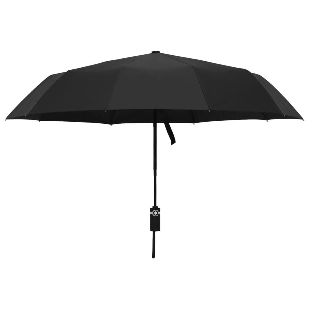 vidaXL Stockregenschirm Faltbarer Regenschirm Automatisch Schwarz 104 cm