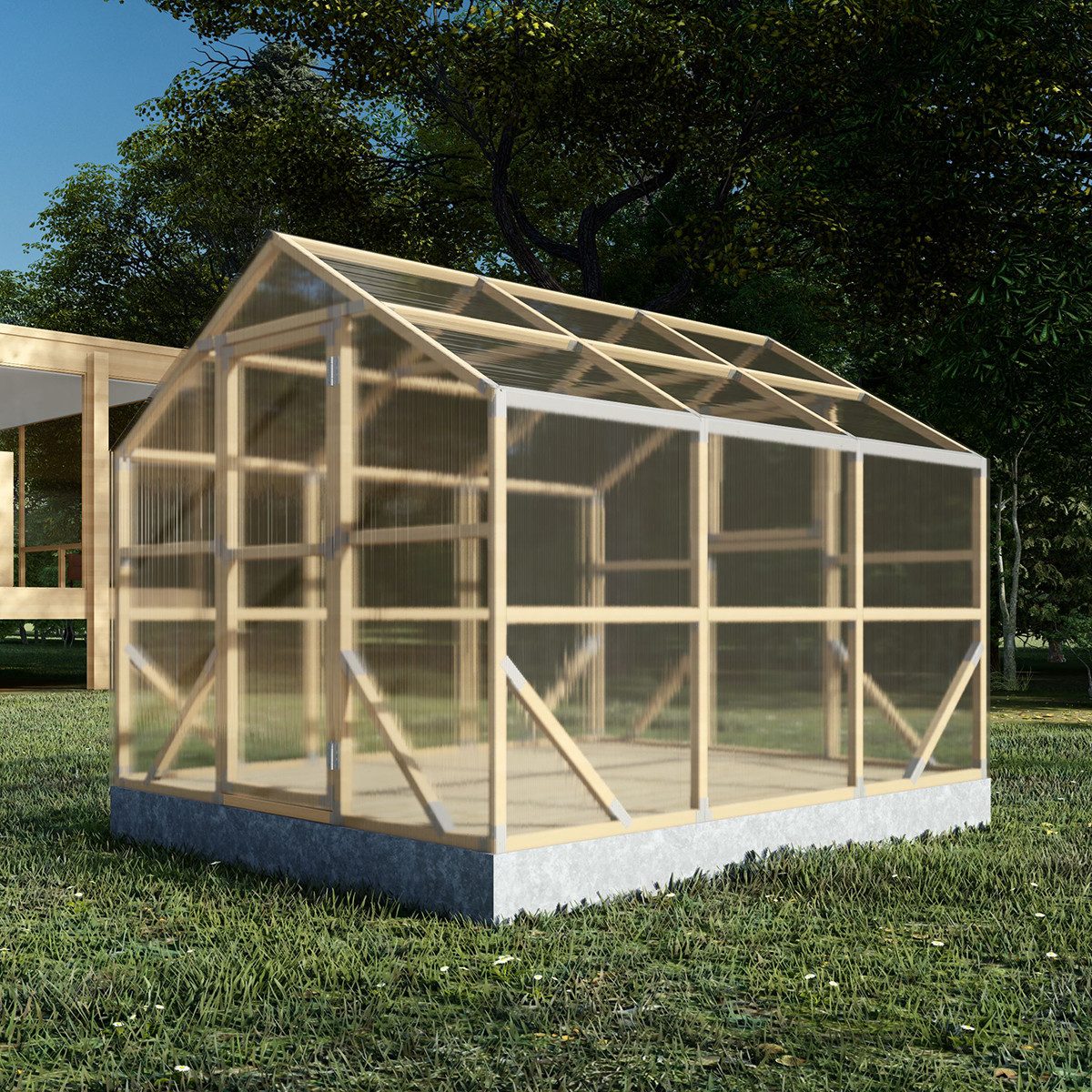 Schober Gewächshaus CASA Holzgewächshaus, B 2,6 x H 2,3 m, in 2–6 m Länge erhältlich, BxTxH: 300 x 260 x 230 cm