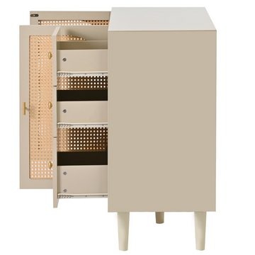 Celya Sideboard Drawer cabinet, vertical storage side panel TV table, width 120 cm, Alle Oberflächen sind wasserdicht, Zertifizierte E1 Spanplatte, Großer Stauraum