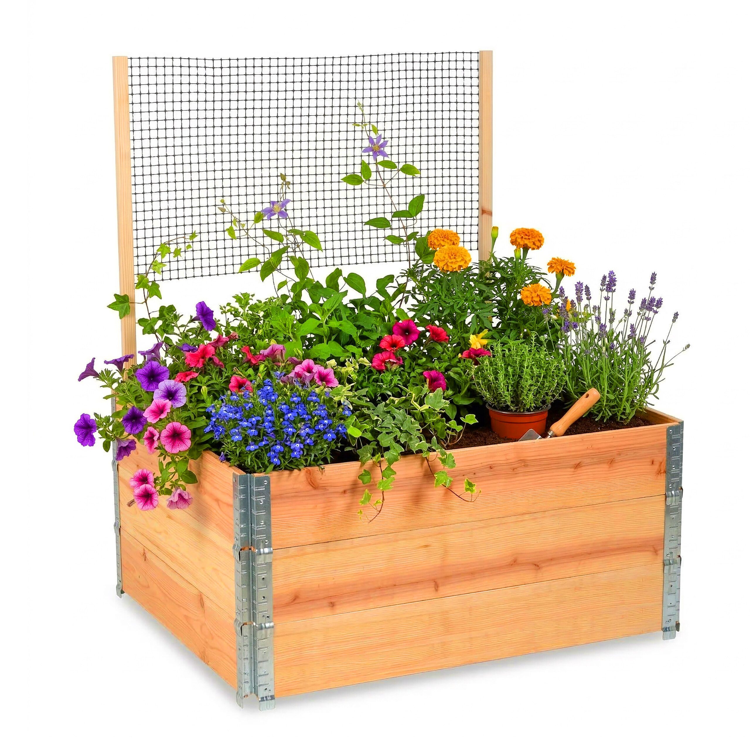 relaxdays Hochbeet mit Rankhilfe aus Holz (3 St)