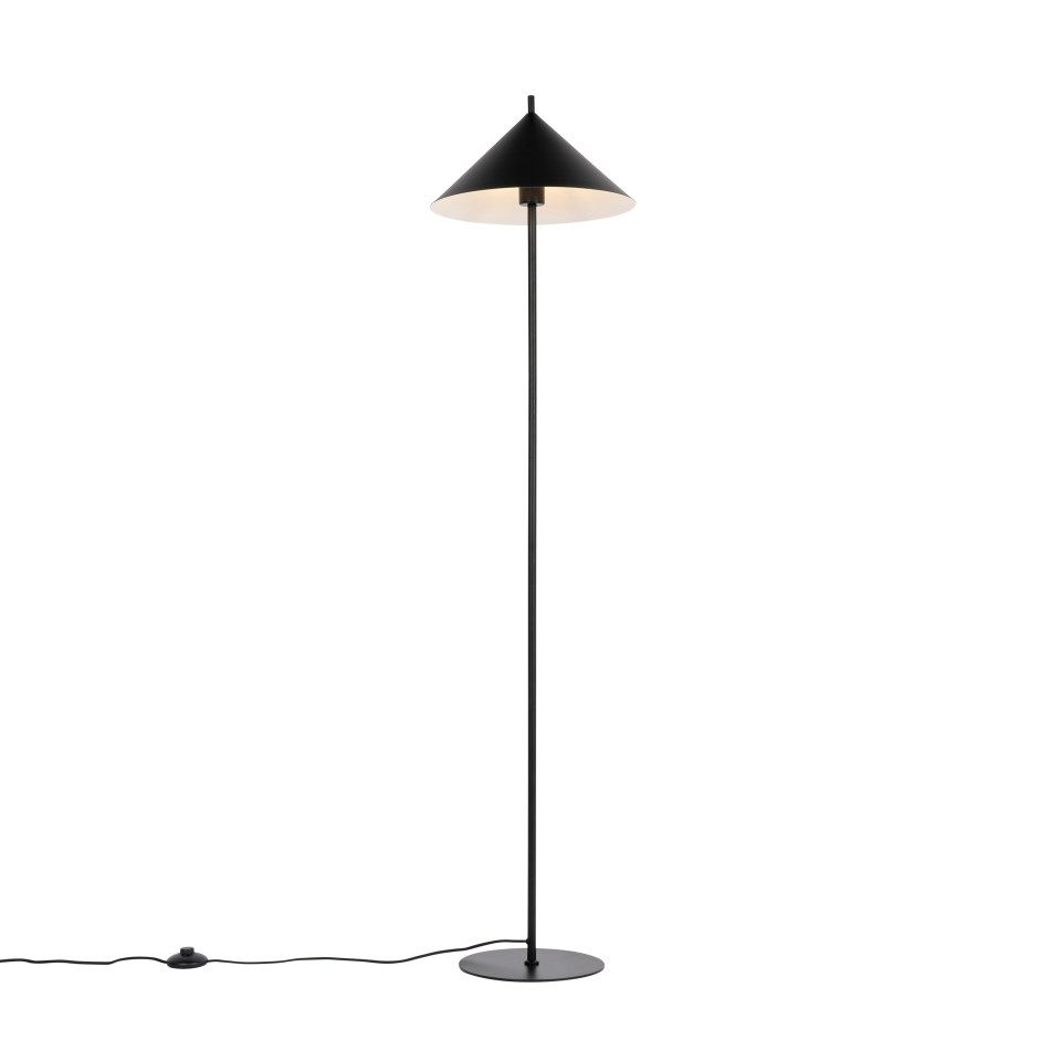 Qazqa Stehlampe Triangolo, ohne Leuchtmittel, E27, Schwarz, Design, Stahl, 1-flammig