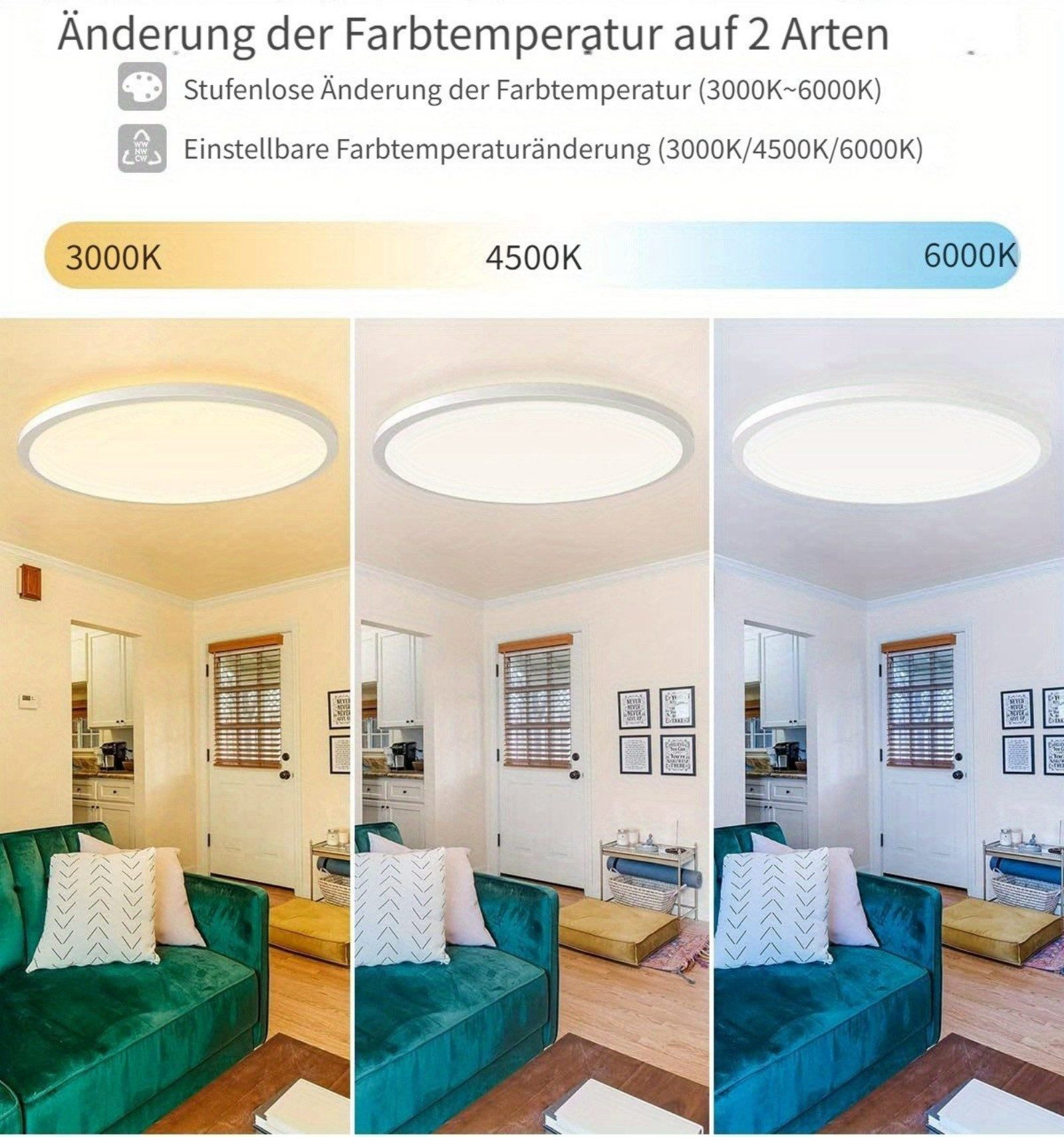Tukrool Deckenleuchte Deckenlampe Ø42cm,Ultra-dünne LED Deckenleuchte, günstig online kaufen