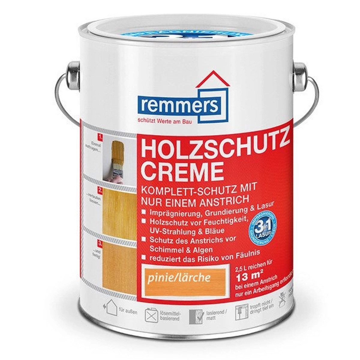 Remmers Holzschutzlasur Remmers Holzschutz-Creme - Holzlasur für außen