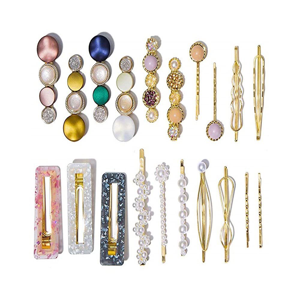 zggzerg Haarclip Perlen und Acrylharz Haarspangen für Damen, handgefertigte Haarspangen, 20-tlg.