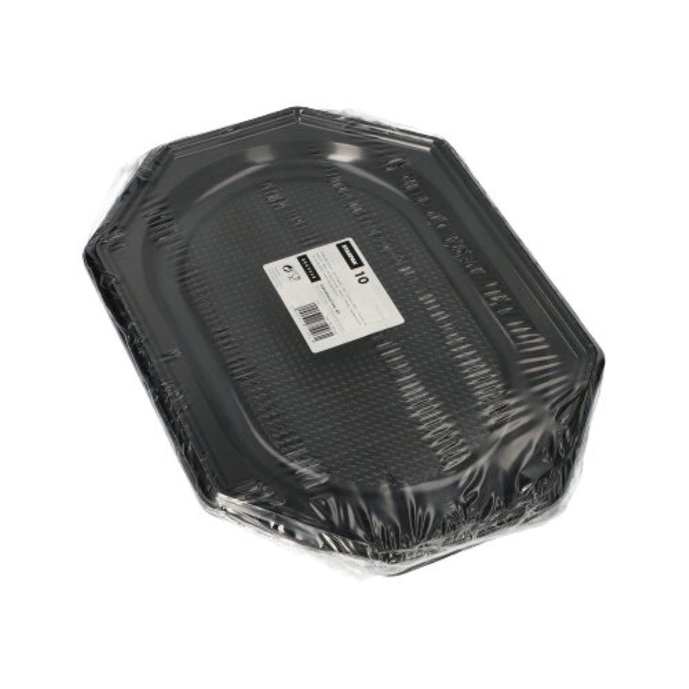 Starpak Servierplatte 10 Servierplatten, PET 35 cm x 25 cm schwarz