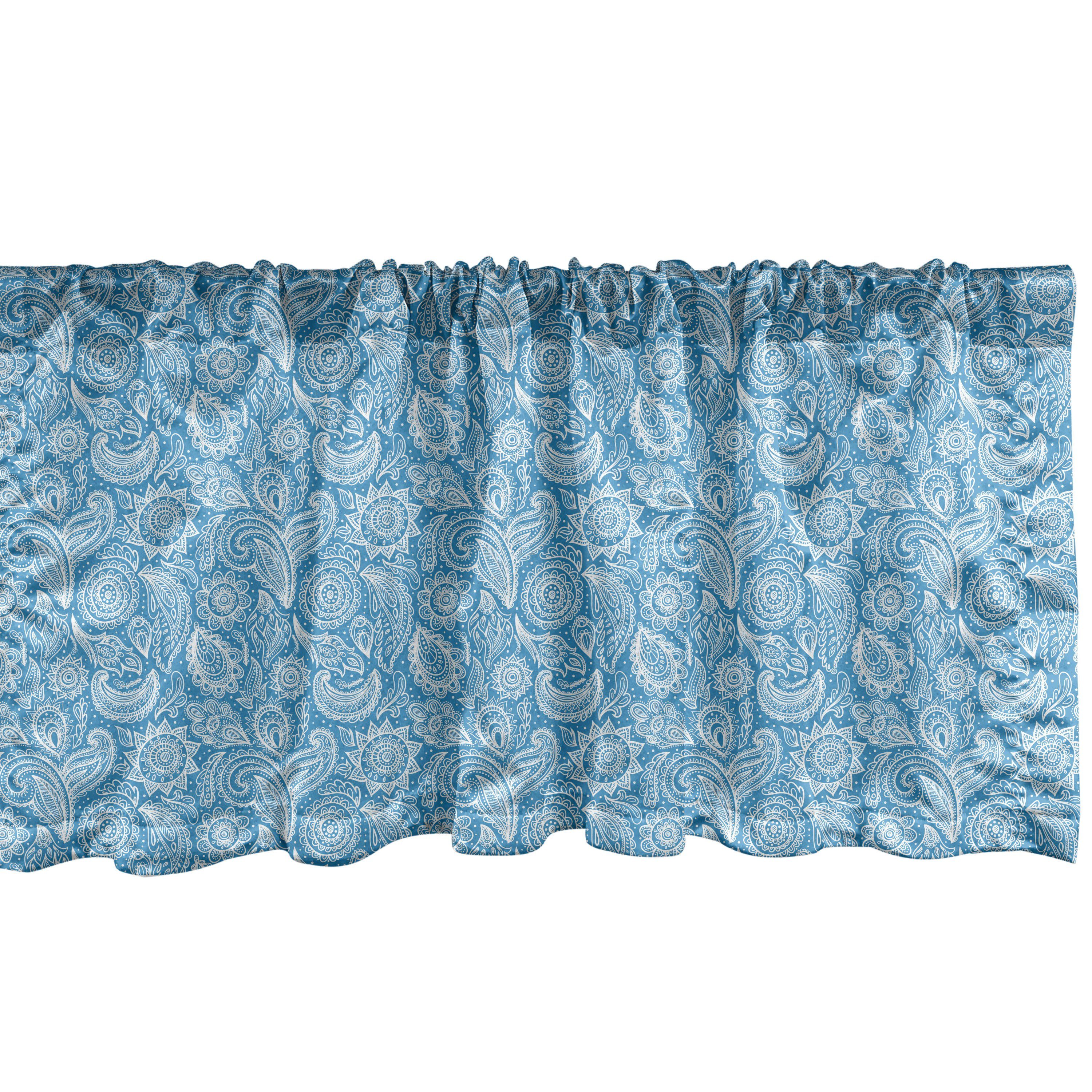 Scheibengardine Vorhang Volant für Küche Schlafzimmer Dekor mit Stangentasche, Abakuhaus, Microfaser, Mexican Drucken Zentangle Paisley Art