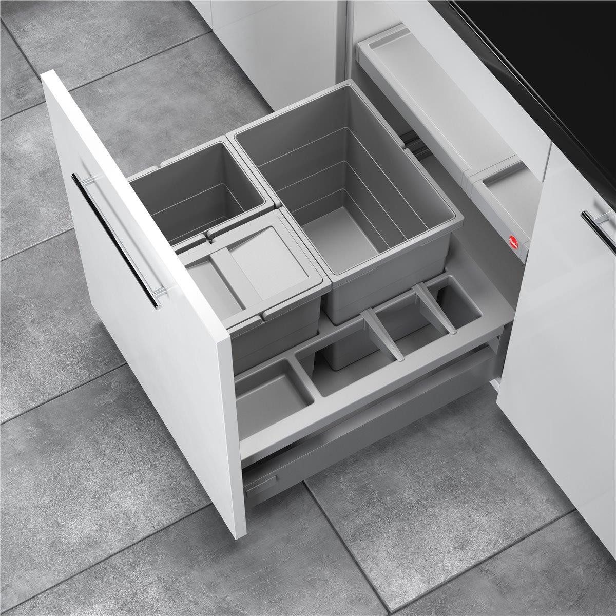 Hailo Einbaumülleimer Hailo Abfallsammler 3620511 Separato-K 500 2x 8 + 18 Liter Hellgrau, Hailo Abfallsammler 3620511 XS Inset Separato-K 2x 8 + 18 Liter – Bild 2 von 5