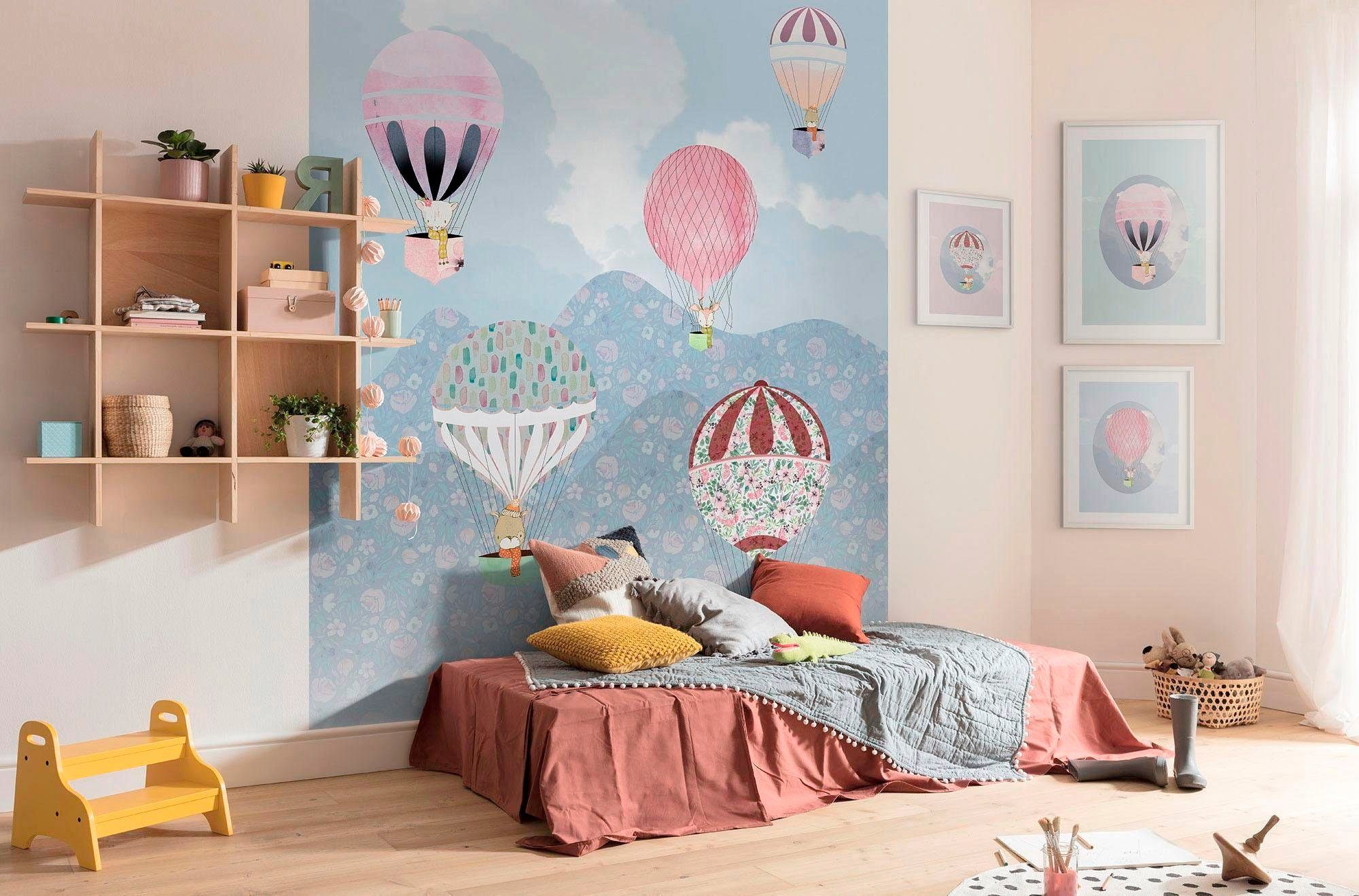 Komar Poster Happy Balloon Figuren Rose, Kinderzimmer, Schlafzimmer, (1 St), Wohnzimmer