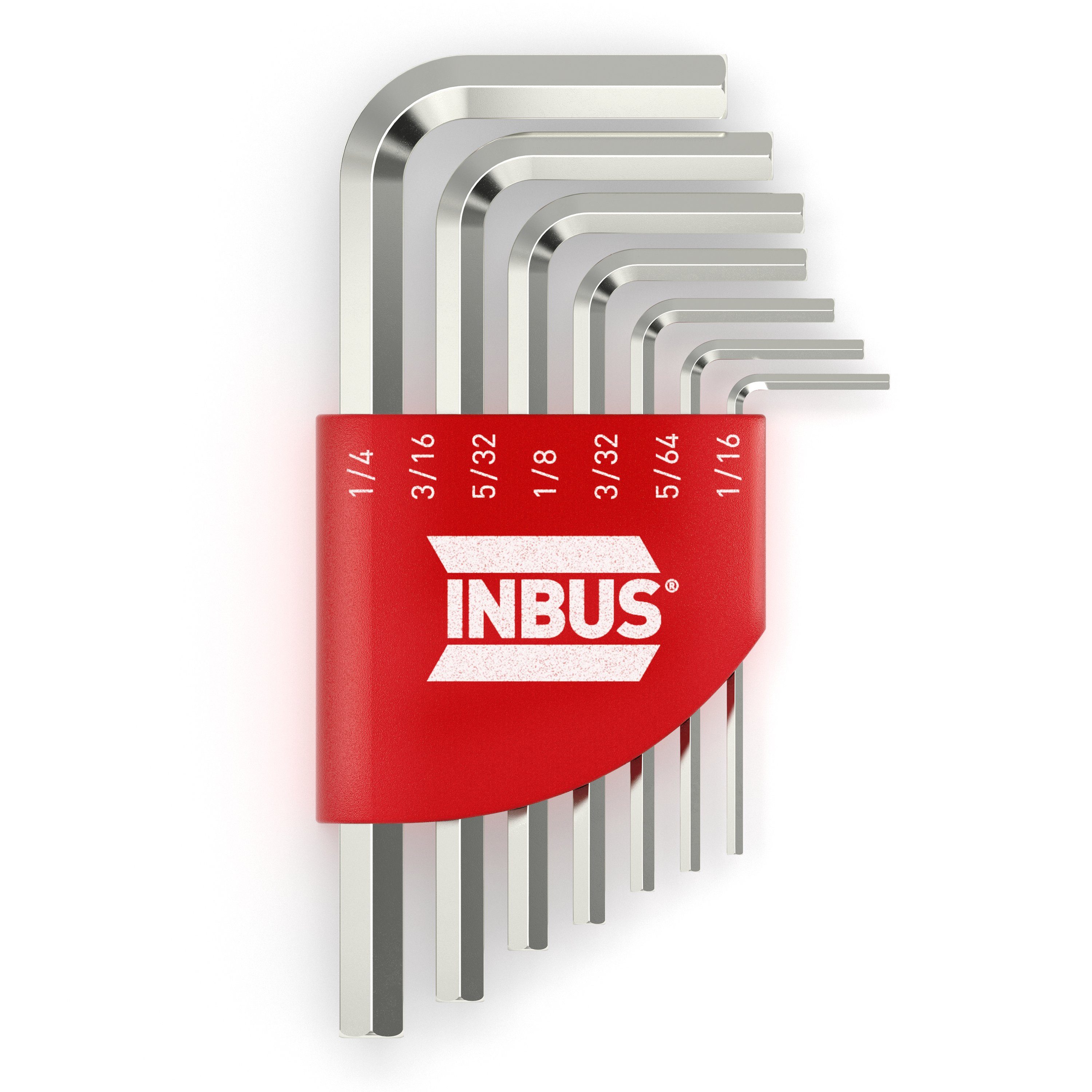 INBUS Innensechskantschlüssel Set Zoll 1/16 - 1/4“  Winkelschraubendrehersatz, Sechskantschlüssel (7teilig)