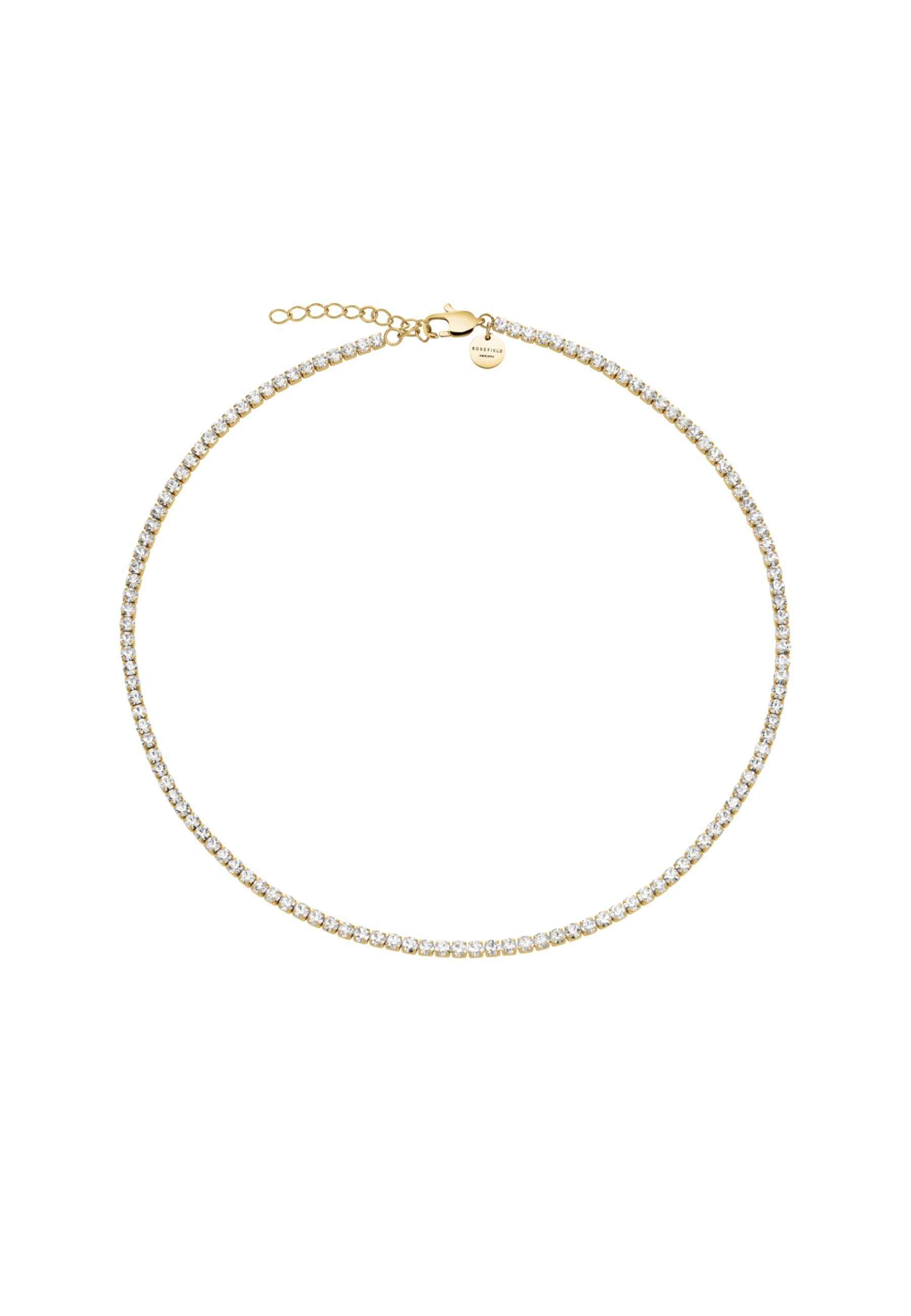 ROSEFIELD Edelstahlkette ROSEFIELD Damen-Schmuck Tennis-Halskette Goldfarben