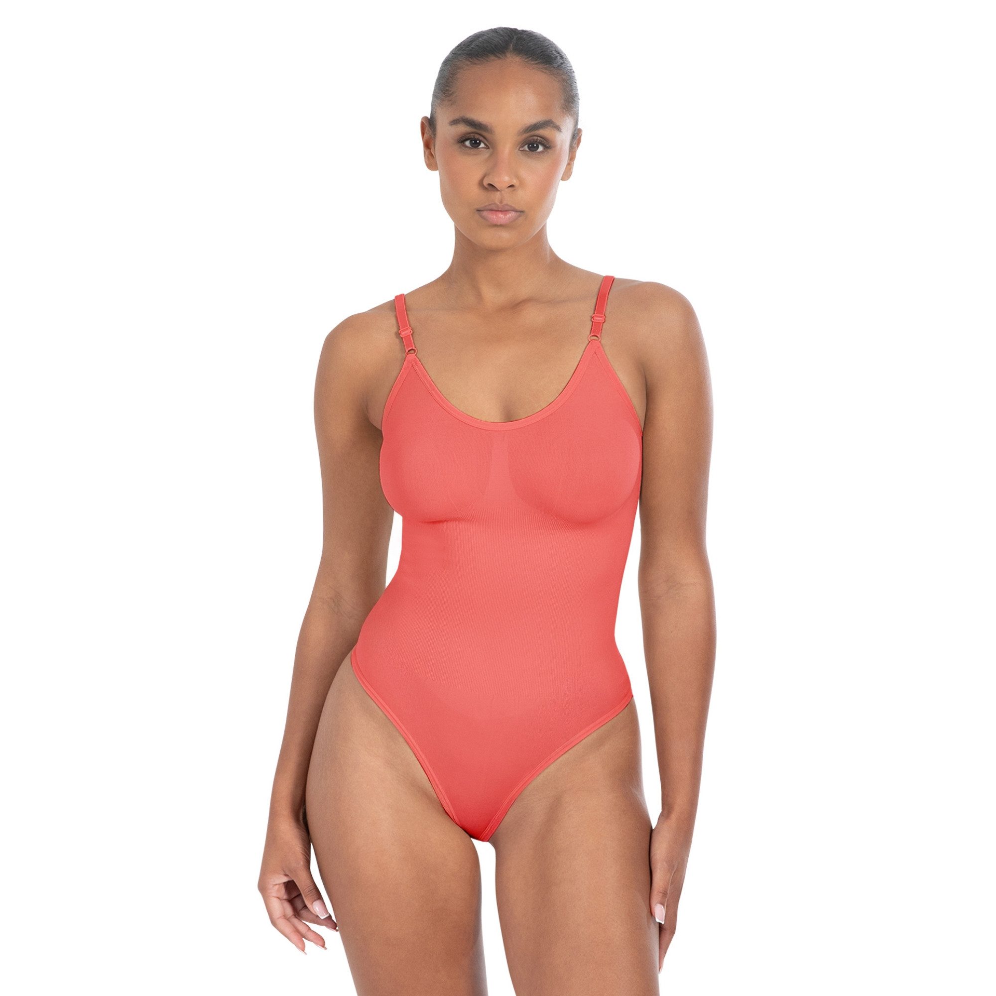 Smilodox Body Nysa, Bauchweg Stringbody, Formender Formbody, Verstellbare Träger atmungsaktives Material, Rückenausschnitt, Eleganter V-Ausschnitt