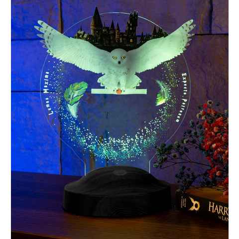 Geschenkelampe LED Nachttischlampe Hogwarts Hedwig Harry Potter Eule mit 3D Vision Nachtlicht, Leuchte 7 Farben fest integriert, Geburtstagsgeschenk für Freunde, Babys, Kinder, HP Fans, Mädchen, Jungs