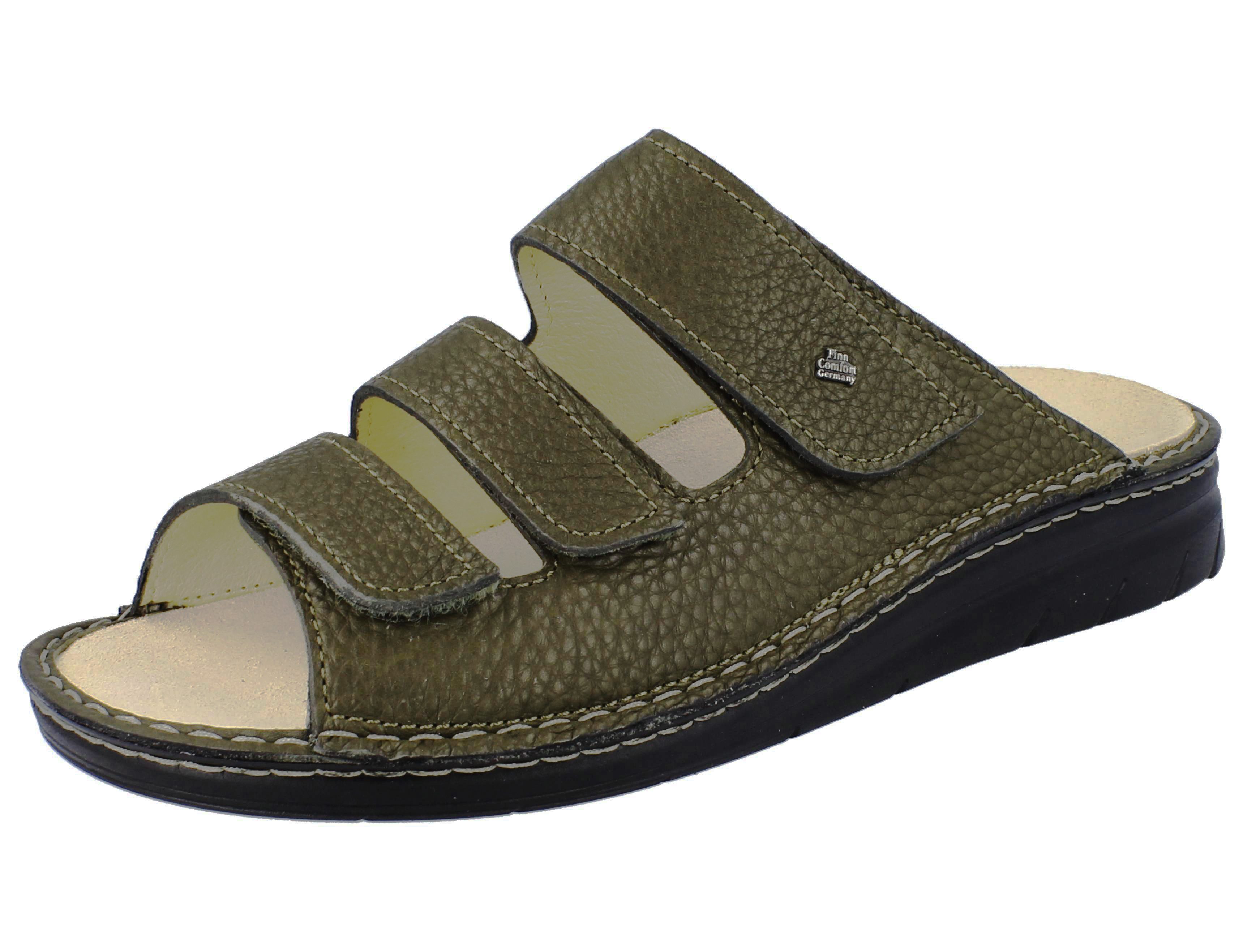 FINN COMFORT Mataro Herren Pantolette grün Nubukleder - Größe: 47 Hausschuh