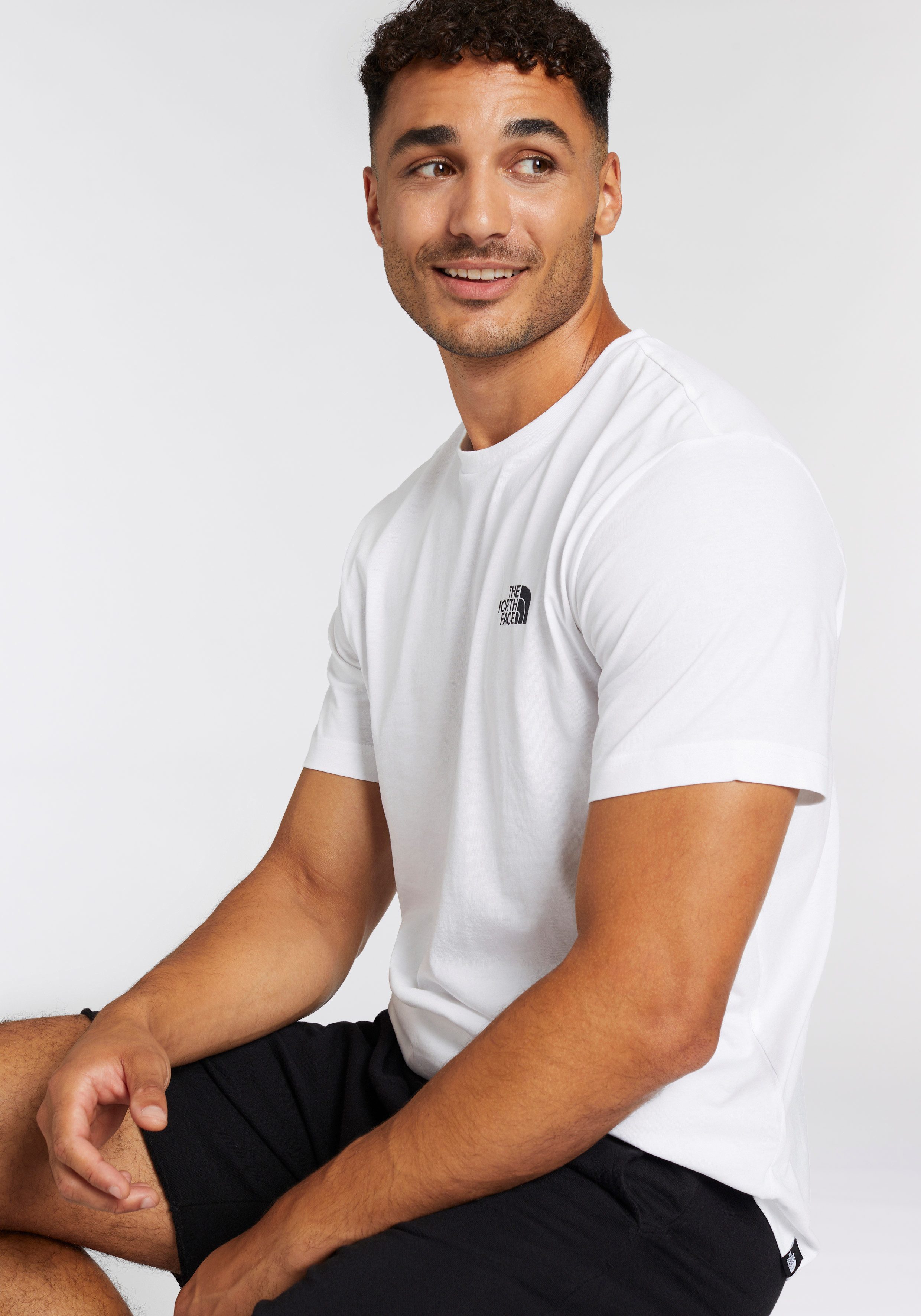 The North Face T-Shirt M SS SIMPLE DOME TEE sportlicher Stil, mit Logodrucken, atmungsaktive Baumwollmischung