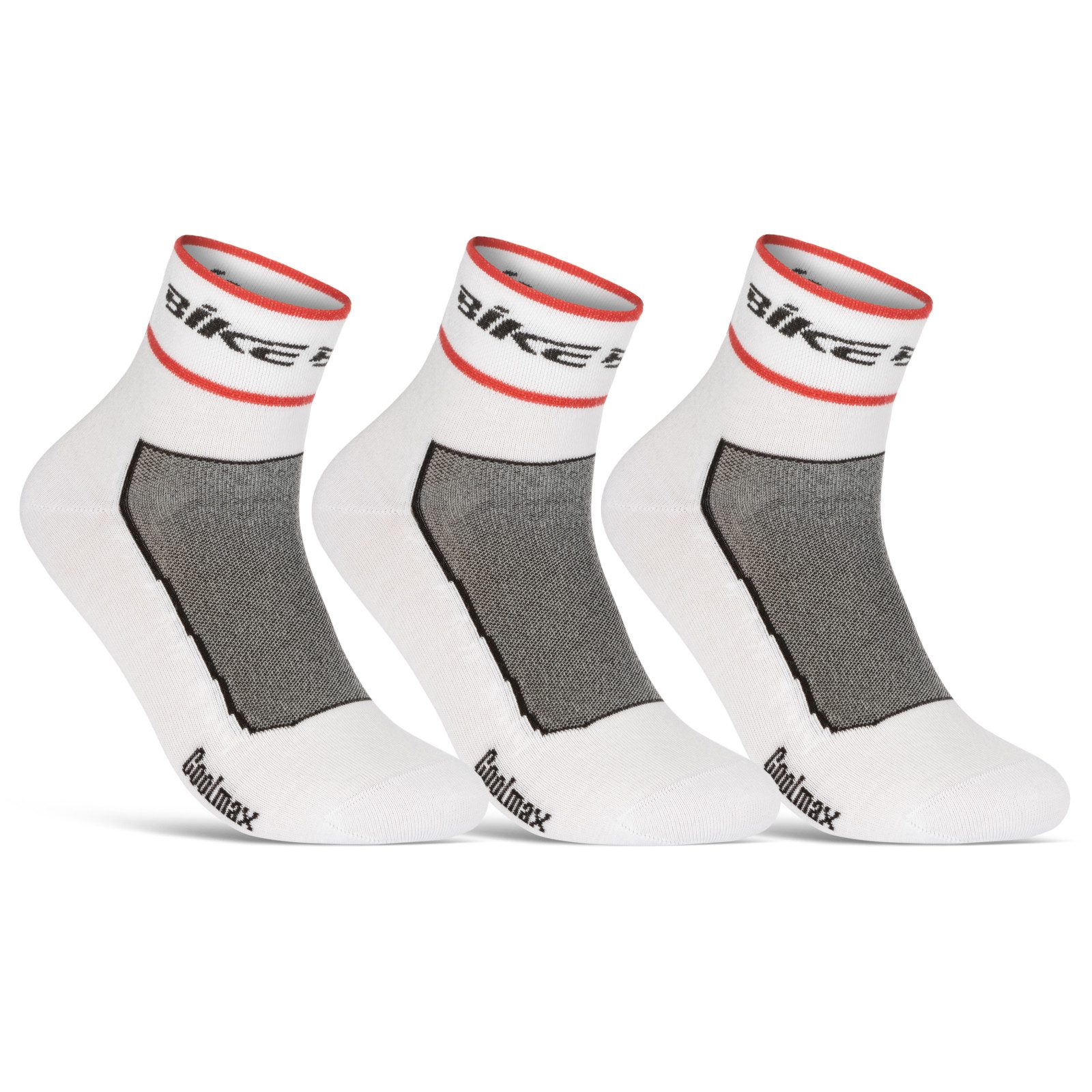 sockenkauf24 Funktionssocken Coolmax Quarter Fahrrad-Socken für Herren & Damen (3-Paar) Atmungsaktive Radsport Носки 50302P WP