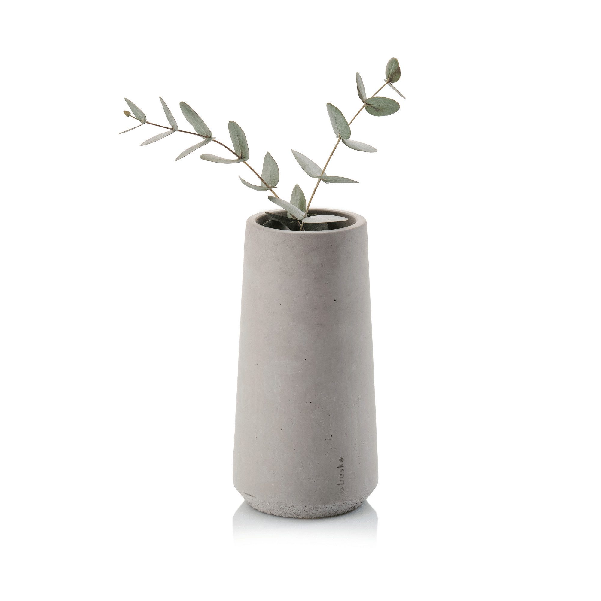 beske Tischvase Vase 'Eiskar Media' (10cm, h25cm) grau, Farbige Betonvase a günstig online kaufen