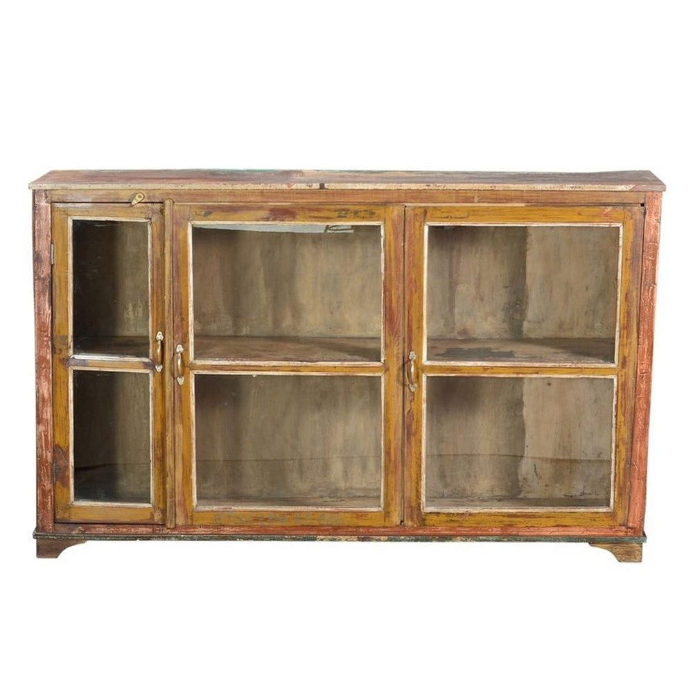 Luxury-Park-Direct Kommode Palisander Glasvitrine aus Indien – Dunkles Holz mit Einlegeböden. Lux