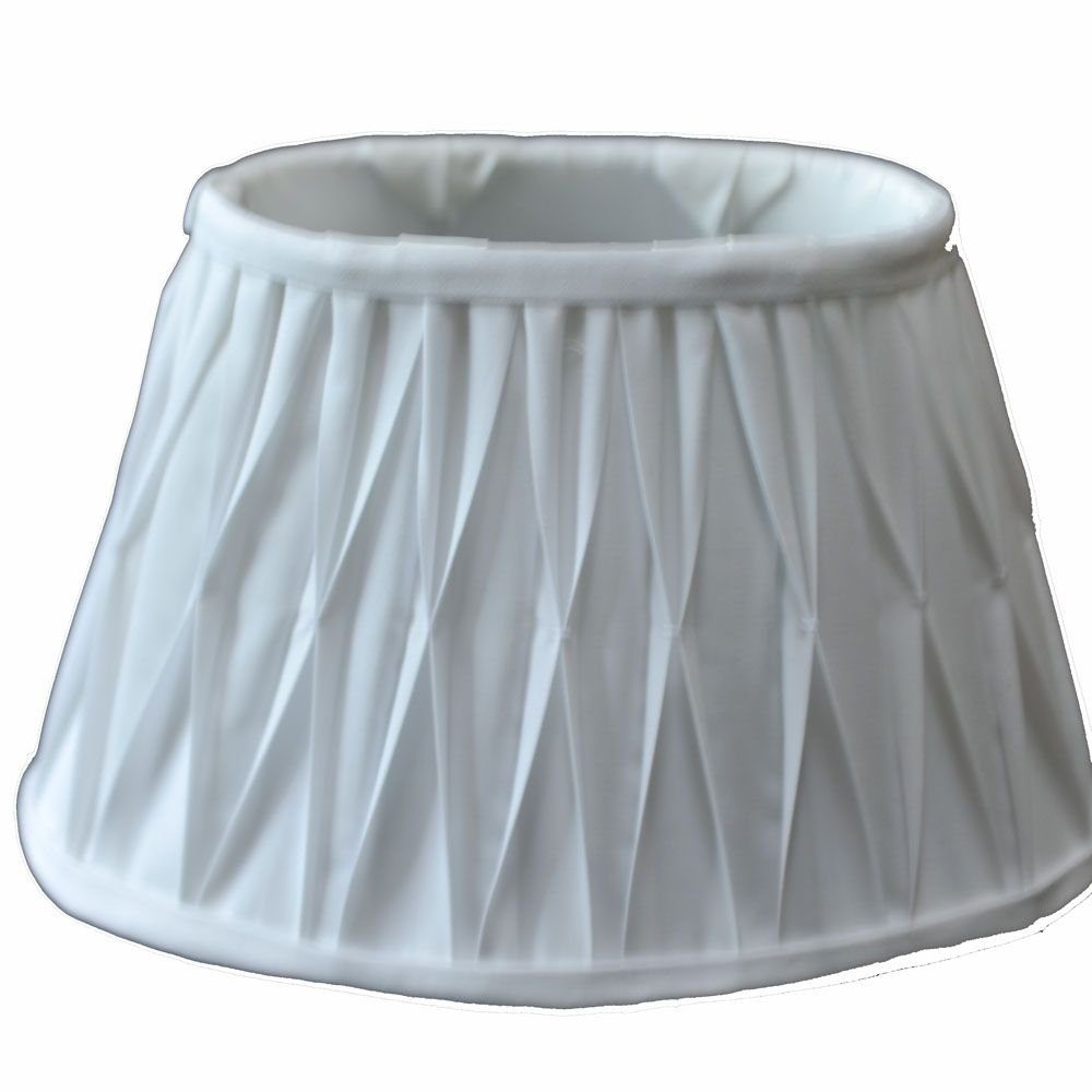 Dirk Davids Leuchten GmbH Lampenschirm Oval Plissee Weiß TL 25-15-16, Elega günstig online kaufen