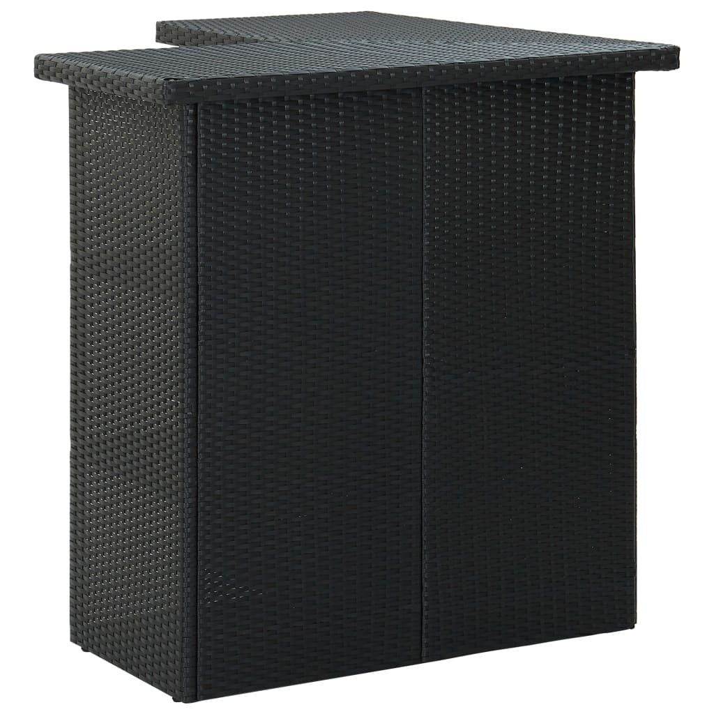 möbelando Esstisch 3004524 (LxBxH: 100x50x105 cm), aus PE-Rattan, Stahl in Schwarz