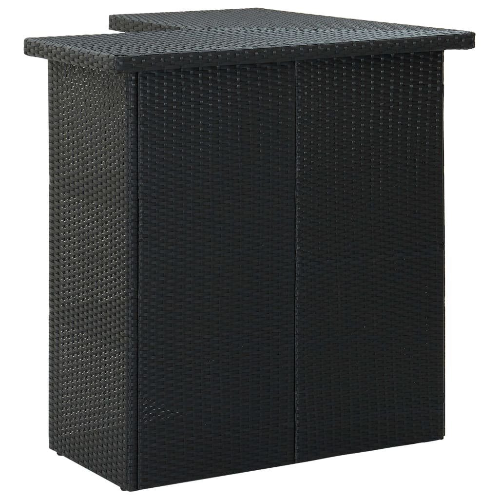 Stahl möbelando PE-Rattan, 3004524 cm), in Esstisch (LxBxH: Schwarz 100x50x105 aus