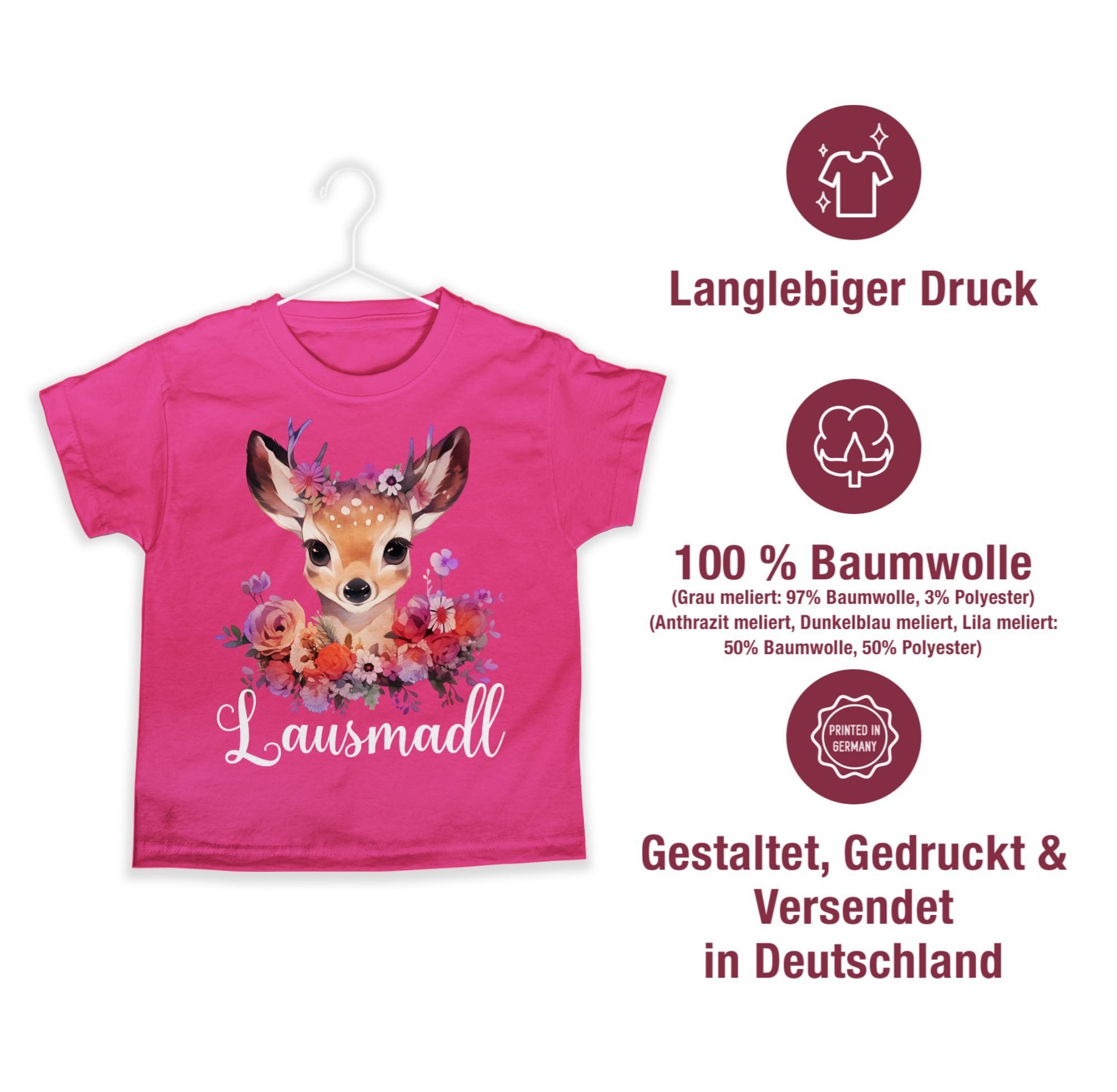 Shirtracer T-Shirt Lausmadl Lausmadel Lausdrindl Lausmädchen (1-tlg) Mode für Oktoberfest Kinder Outfit