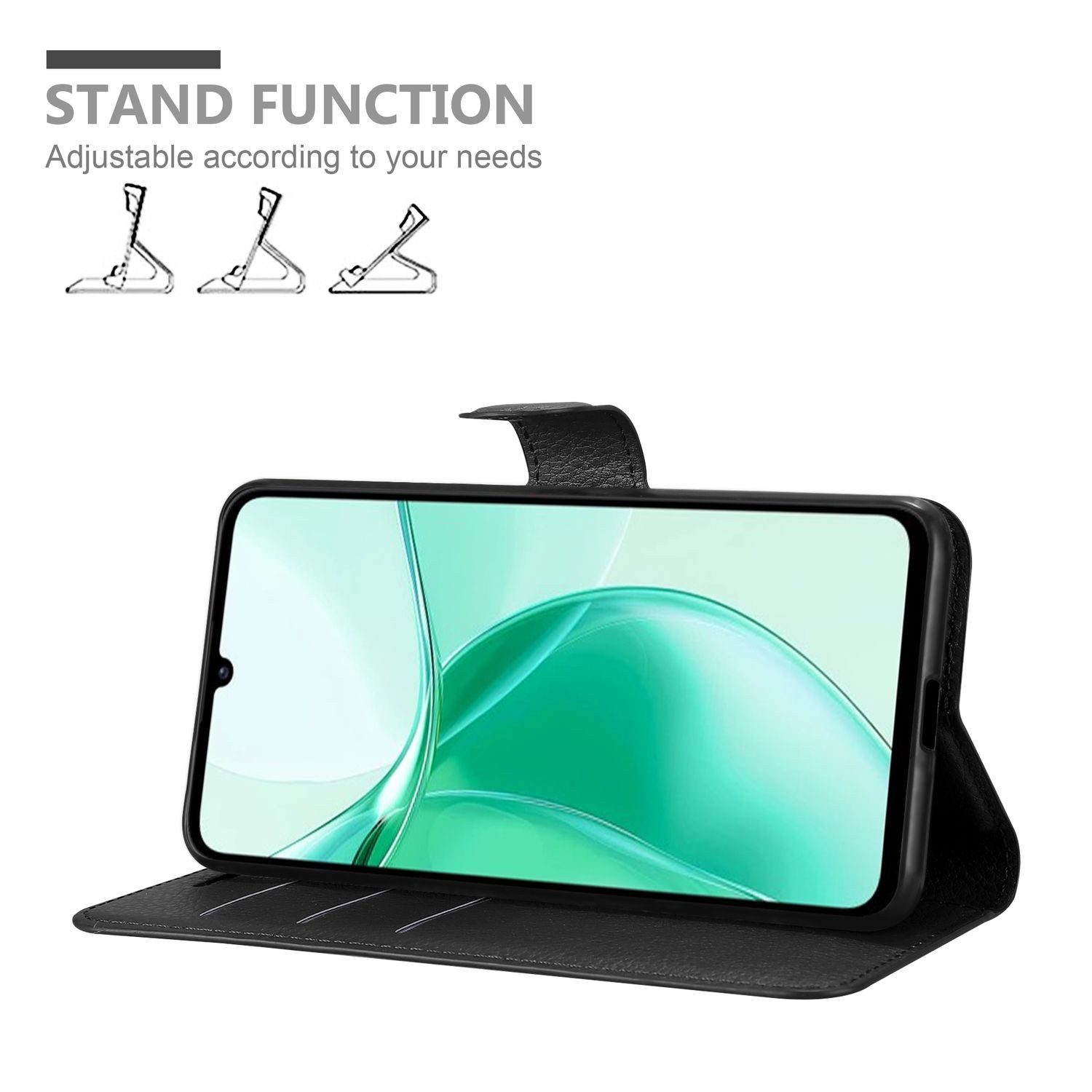Cadorabo Handyhülle für ZTE Blade A35 / A55 Hülle ZTE Blade A35 / A55, Hülle Schutzhülle mit Standfunktion, Kartenfach und Magnetverschluss