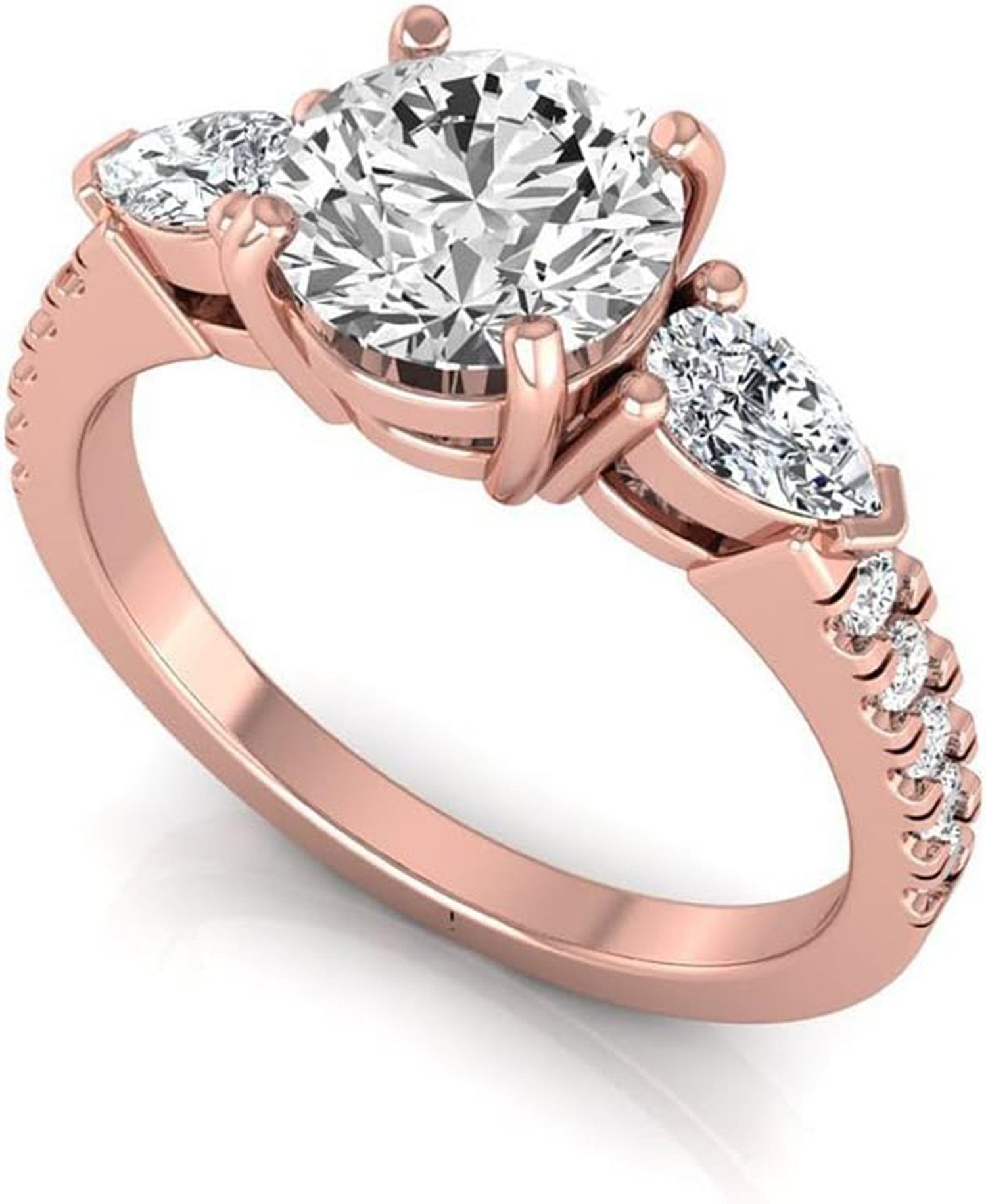 Jumpeak Diamantring 1,5-Karat-Diamantring, Damenring aus 585er Gold, Damen-Ehering, Strahlender Ring, Verlobungsring, IGI-Zertifikat, Geschenk für Damen