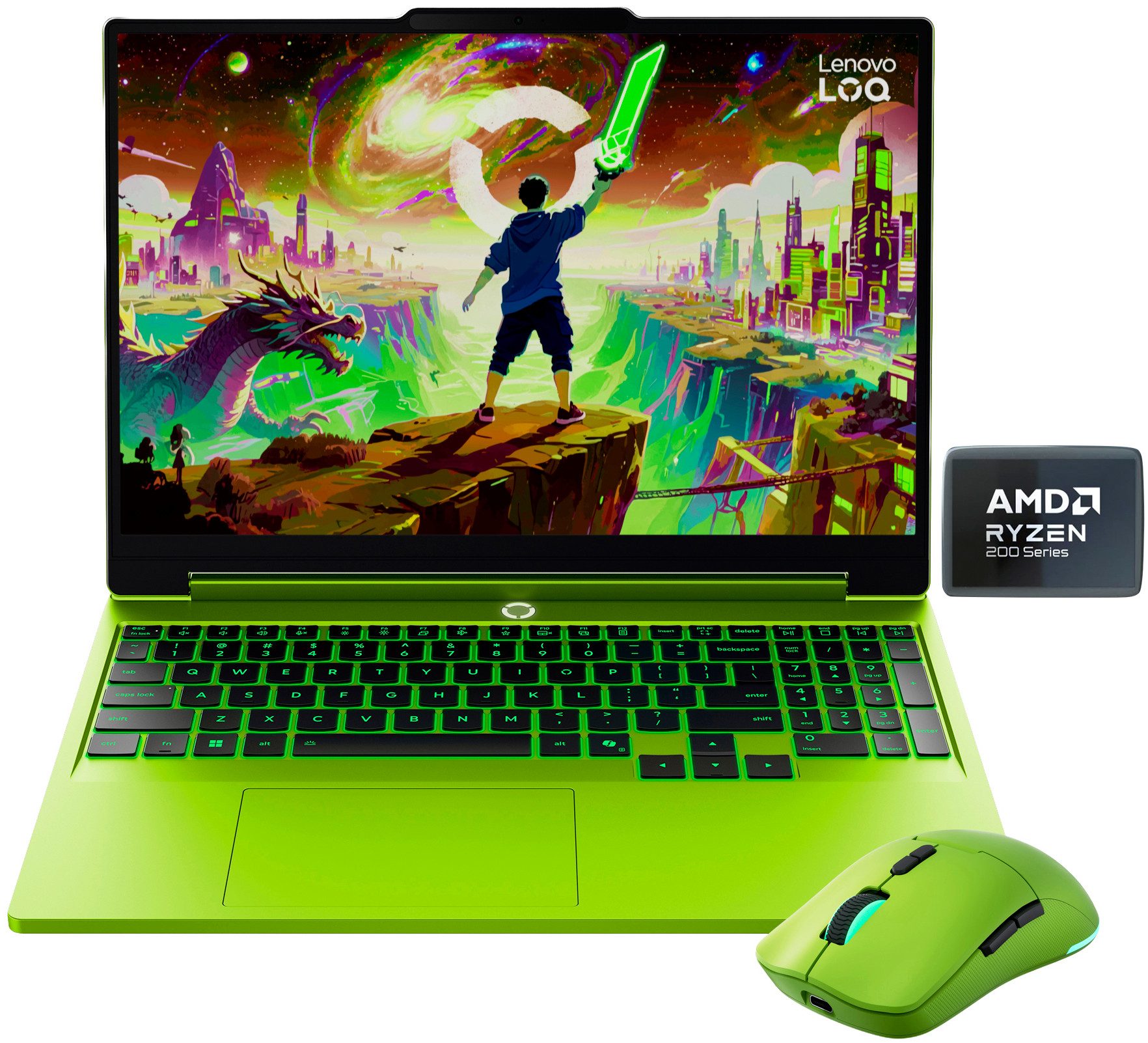 Lenovo LOQ 15AHP11 Limited Green Edition Gaming-Notebook (38,86 cm/15,3 Zoll, AMD Ryzen 7 250, GeForce RTX 5060, 16 GB, 1000 GB SSD)