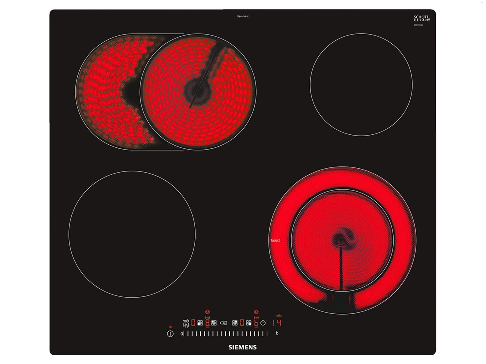 SIEMENS Elektro-Kochfeld ET601FNP1E, autark, Timer